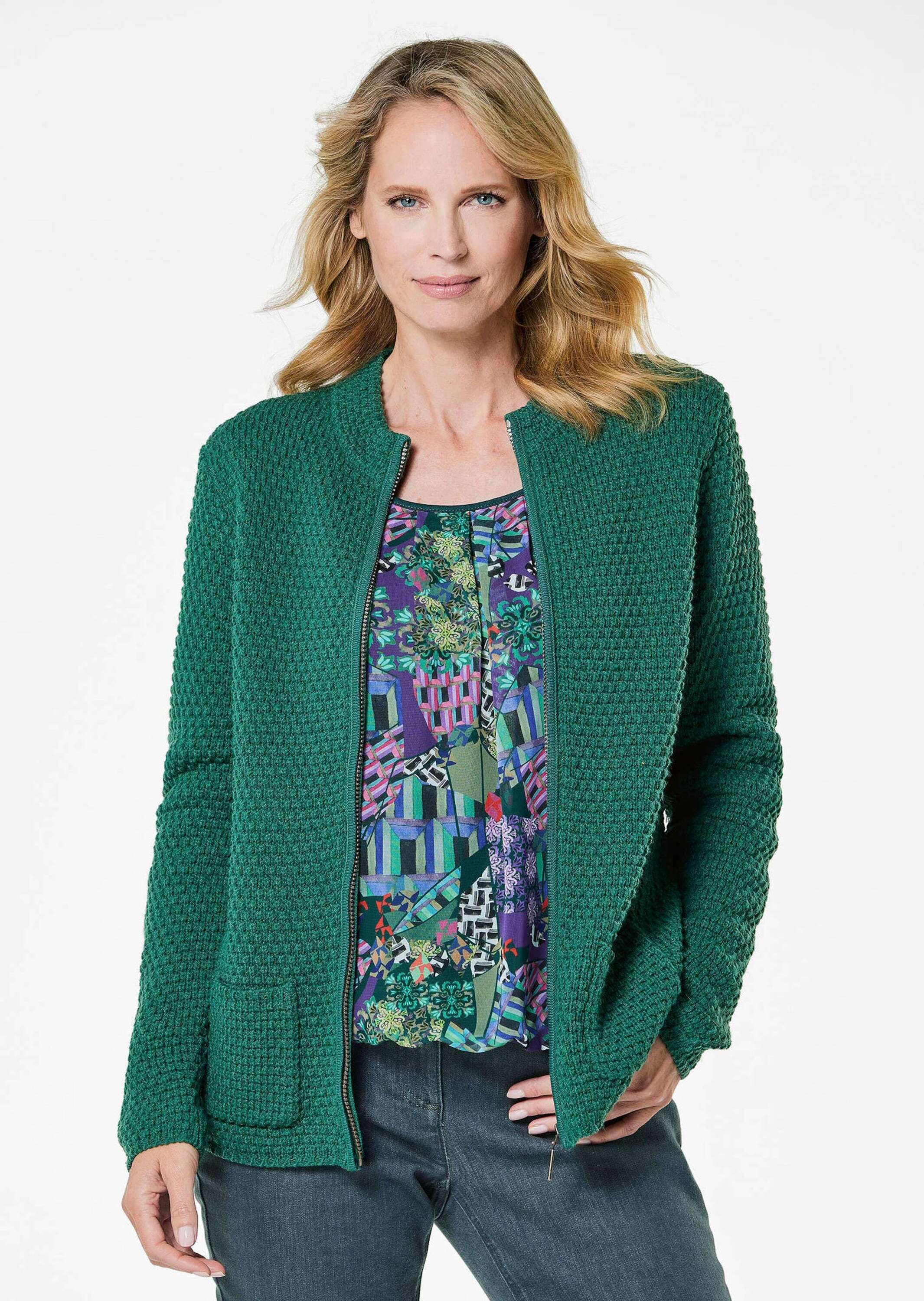 GOLDNER Strickpullover »Elegante Wolljacke mit Noppenstruktur« 3D-Effekt-Struktur