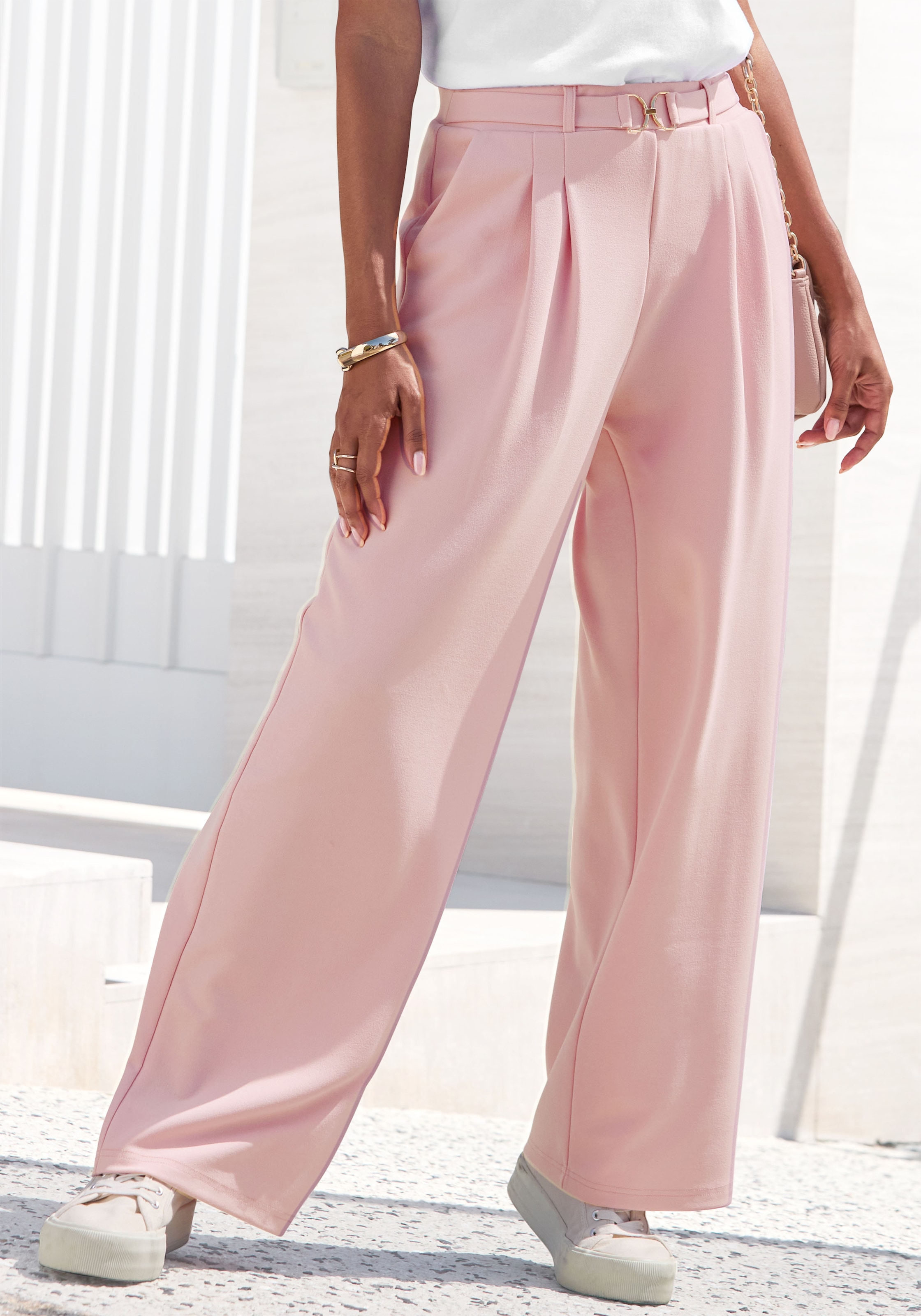 LASCANA Schlupfhose »aus bügelfreier Ware mit weitem Bein«  Sommerhose, sommerlich elegant, Business chic