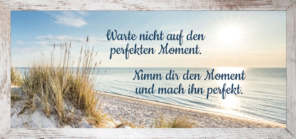 Bönninghoff Bild mit Rahmen, Strand-Sprüche-Sprüche & Texte-Bilder vom Sonnenuntergang & -aufgang, (1 St.)