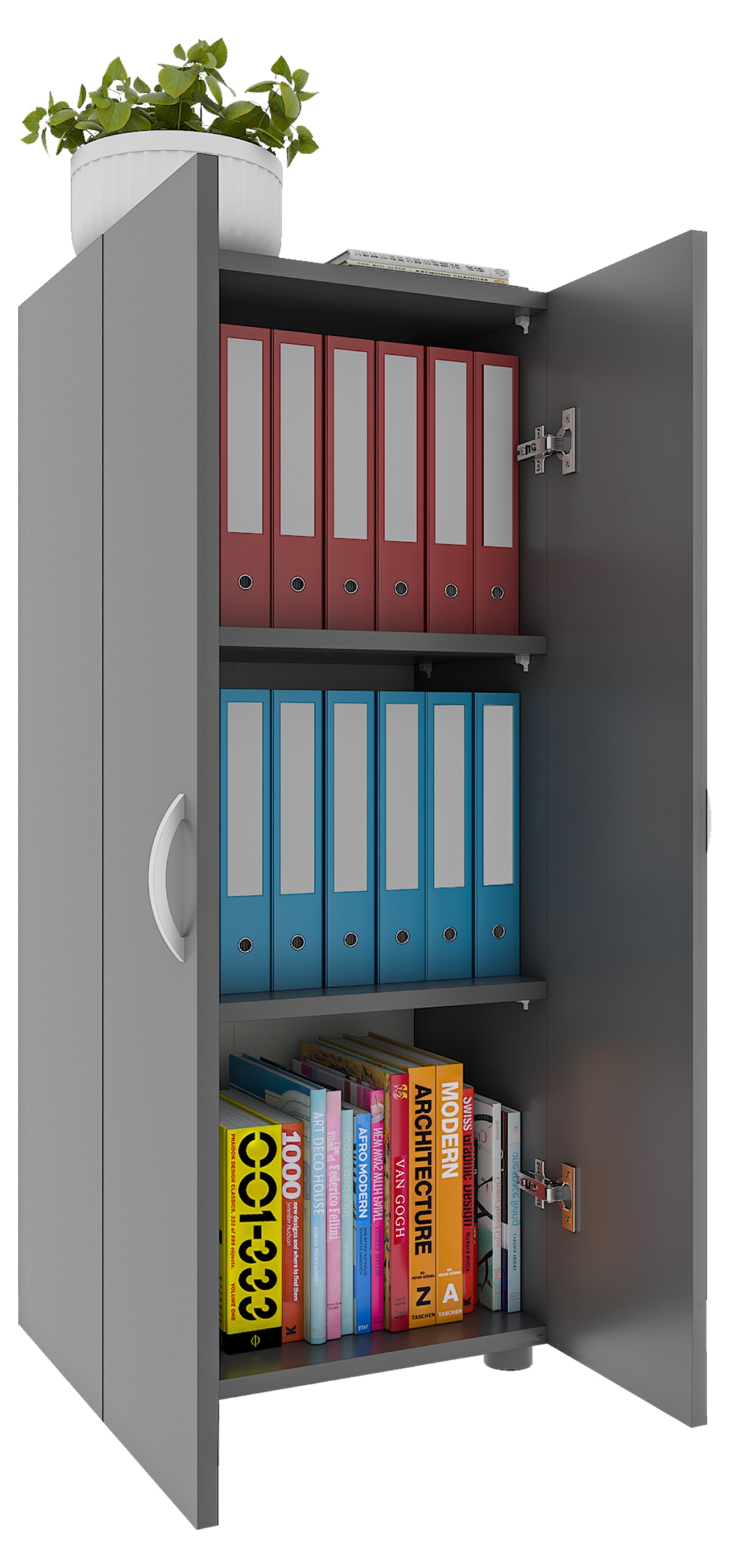 VCM Aktenschrank »Büroschrank Bücher Ordner Aktenschrank Ulas 3fach« 1 Stk. tlg.