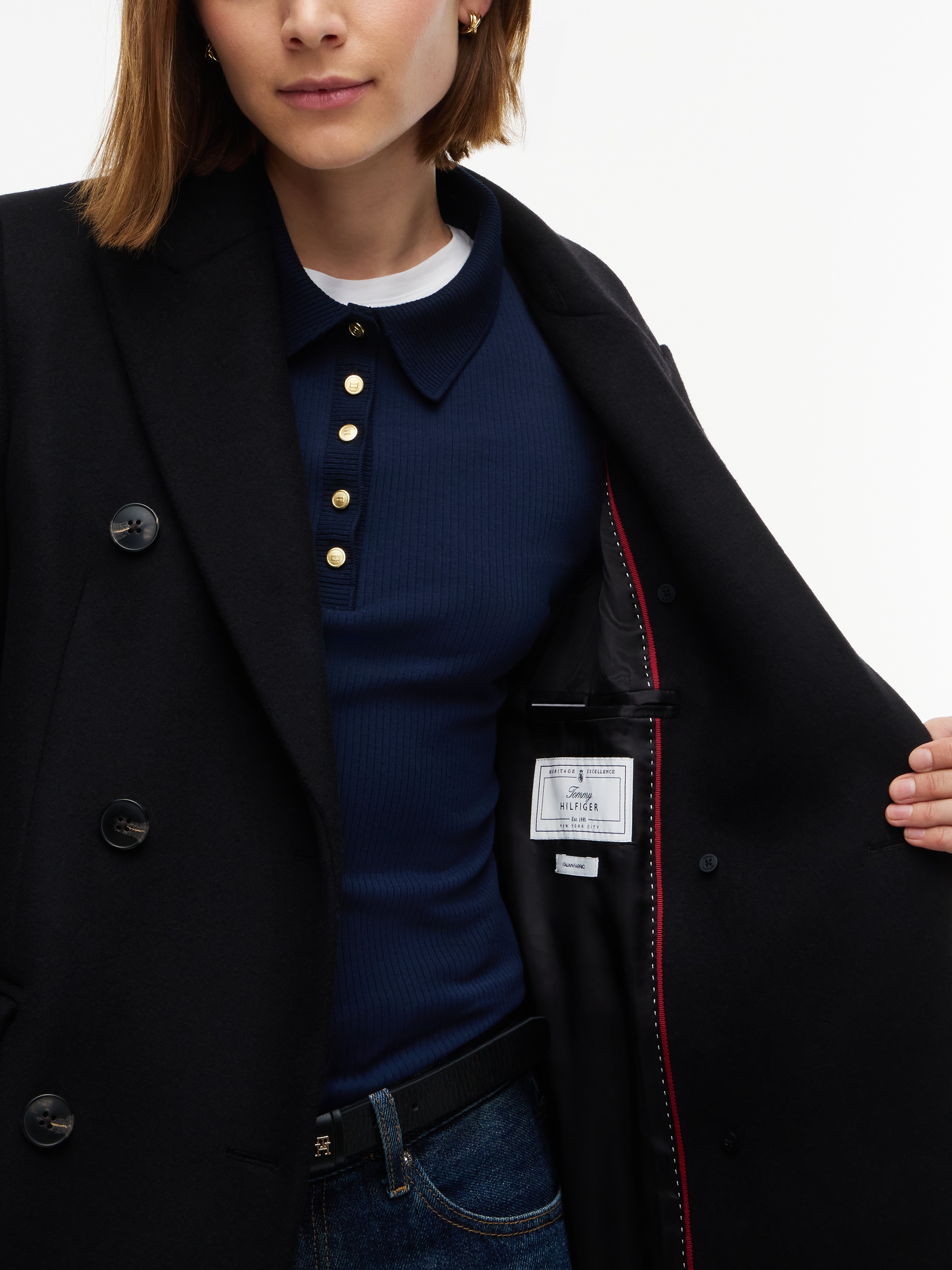 Tommy Hilfiger Langmantel »WOOL CLASSIC DB LONG COAT« Materialmix, mit Wolle