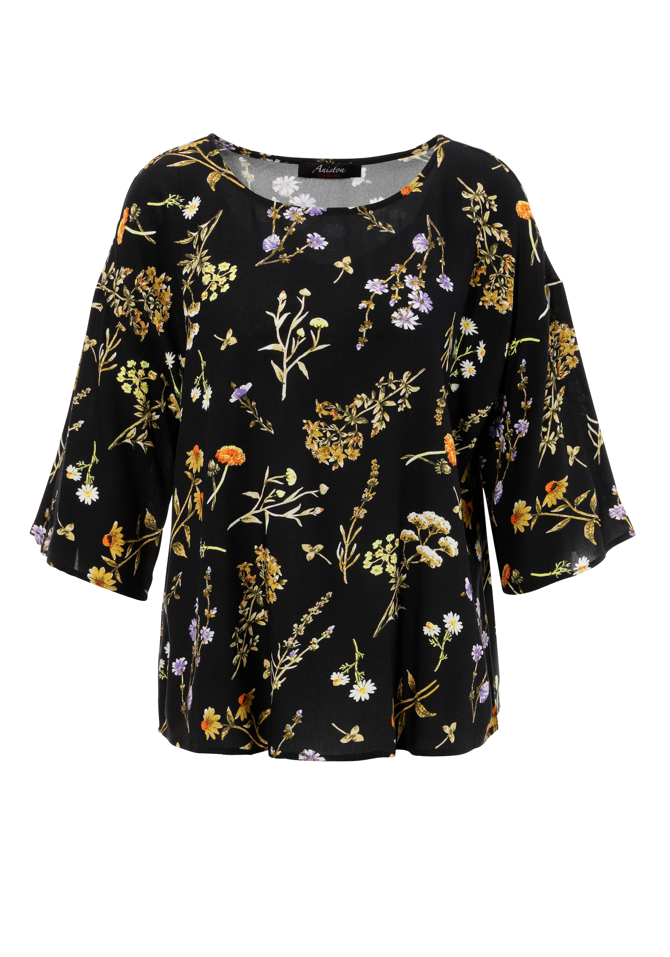 Aniston CASUAL Schlupfbluse, mit farbharmonischen Blumendruck