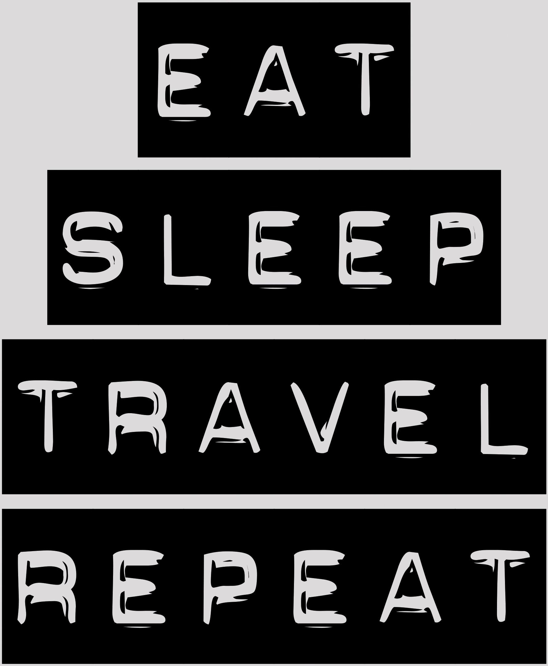 queence Dekokissen »»Eat, Sleep, Travel, Repeat««, Kissenhülle ohne Füllung, 1 Stück