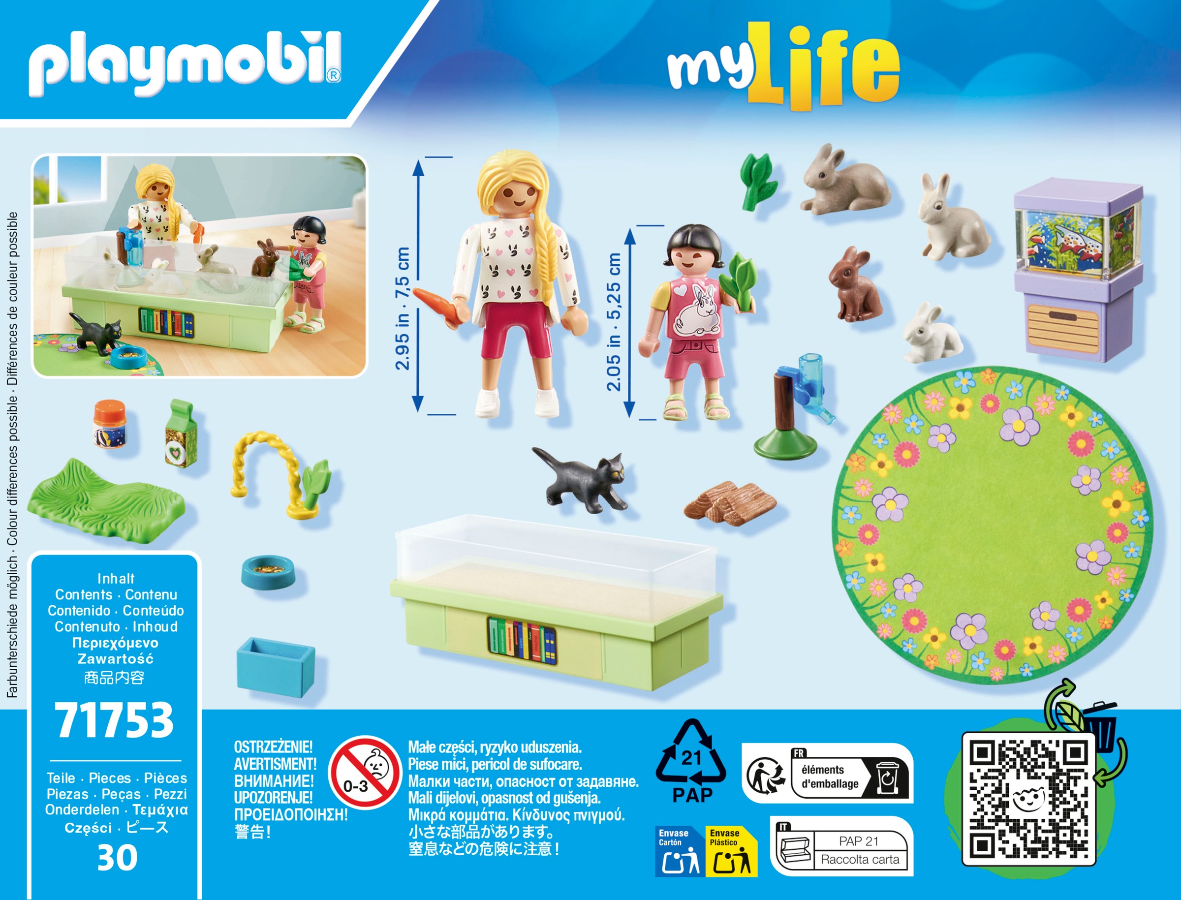 Playmobil® Konstruktions-Spielset »Familie mit Hasen (71753), Playmobil My Life«, (30 St.)