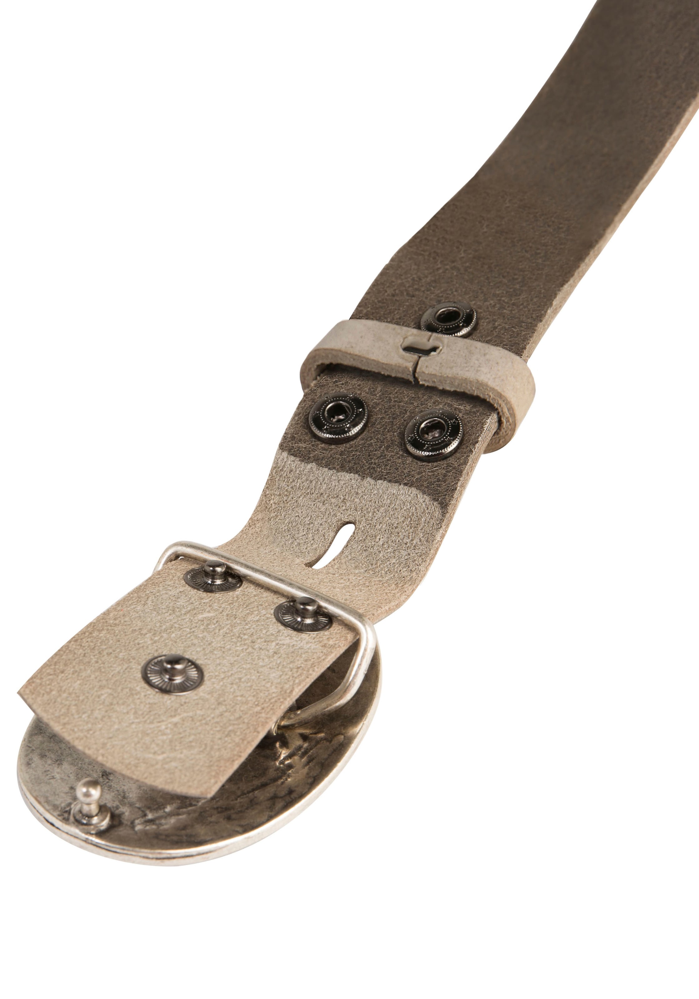 Rettungsring Gürtel Ledergürtel mit austauschbarer Schließe »Oval Gewölbt Silber«