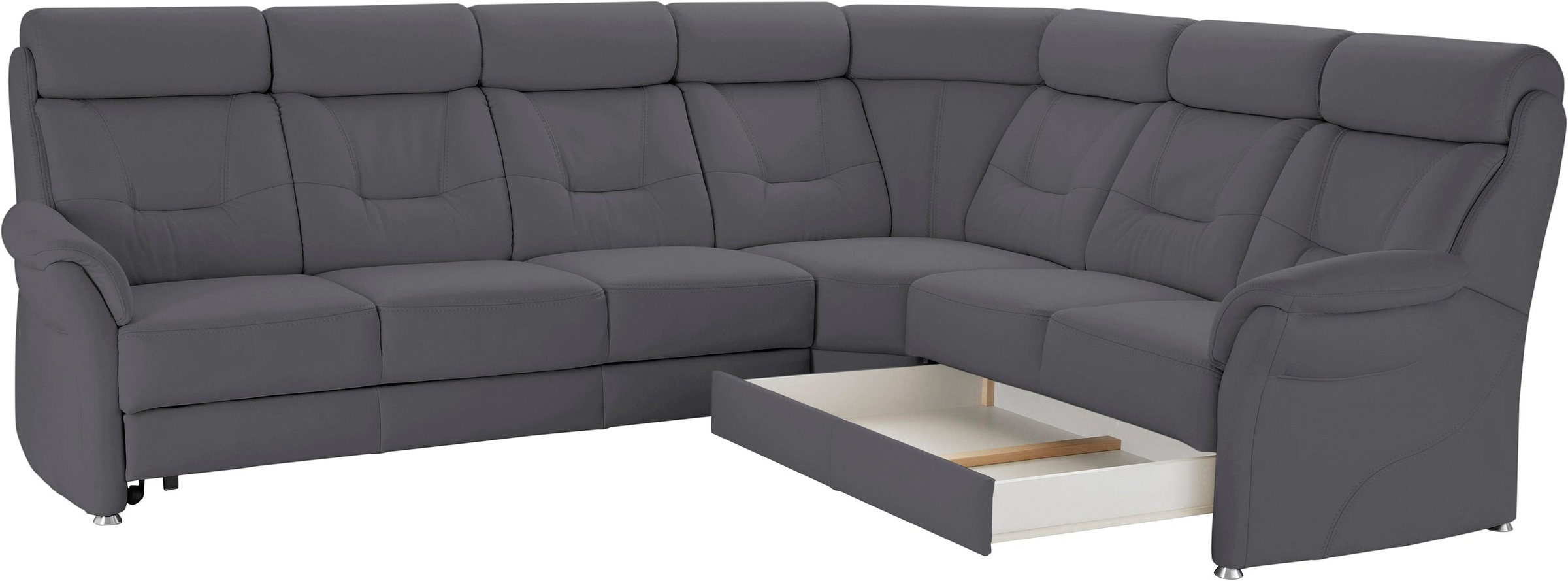 Places of Style Ecksofa »Sardinien L-Form«, mit Kopfteilverstellung, wahlweise mit Bettfunktion