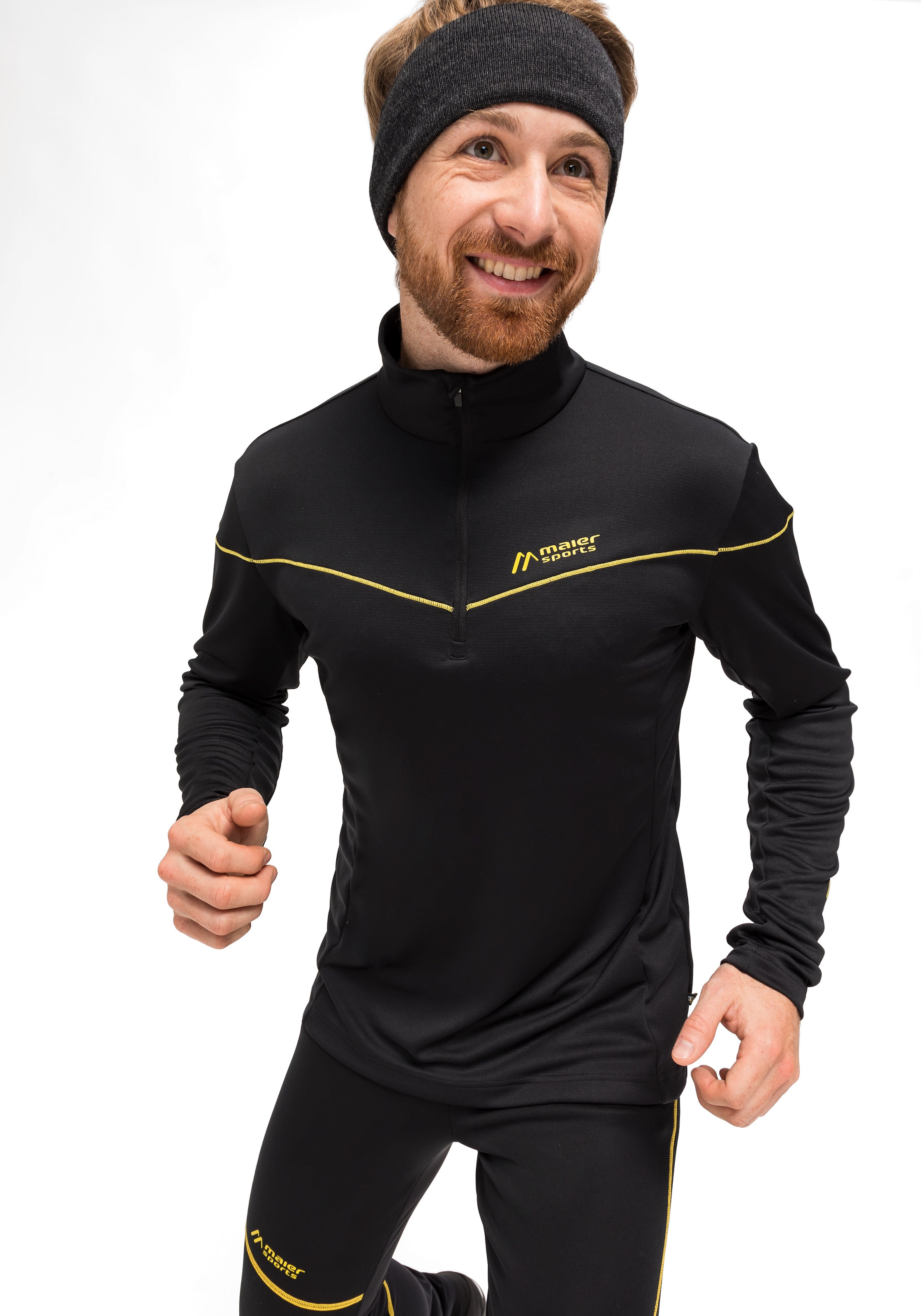 Maier Sports Fleecepullover »Nago Rec«, Herren Midlayer, elastisches und pflegeleichtes Half-Zip Fleece