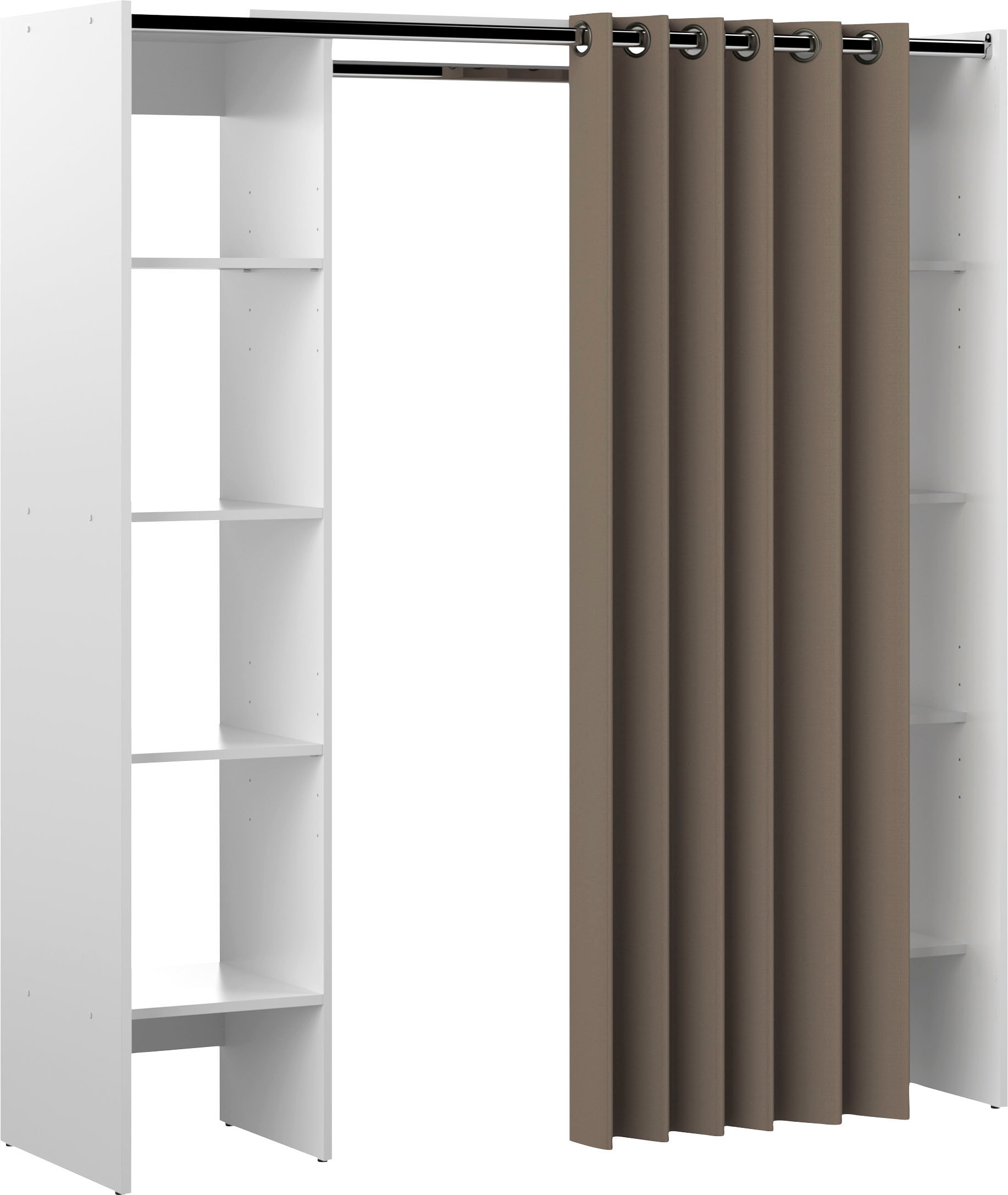 TemaHome Garderobenschrank »TOM«, Schrank mit Vorhang, ausziehbar auf Breite 185,3 cm