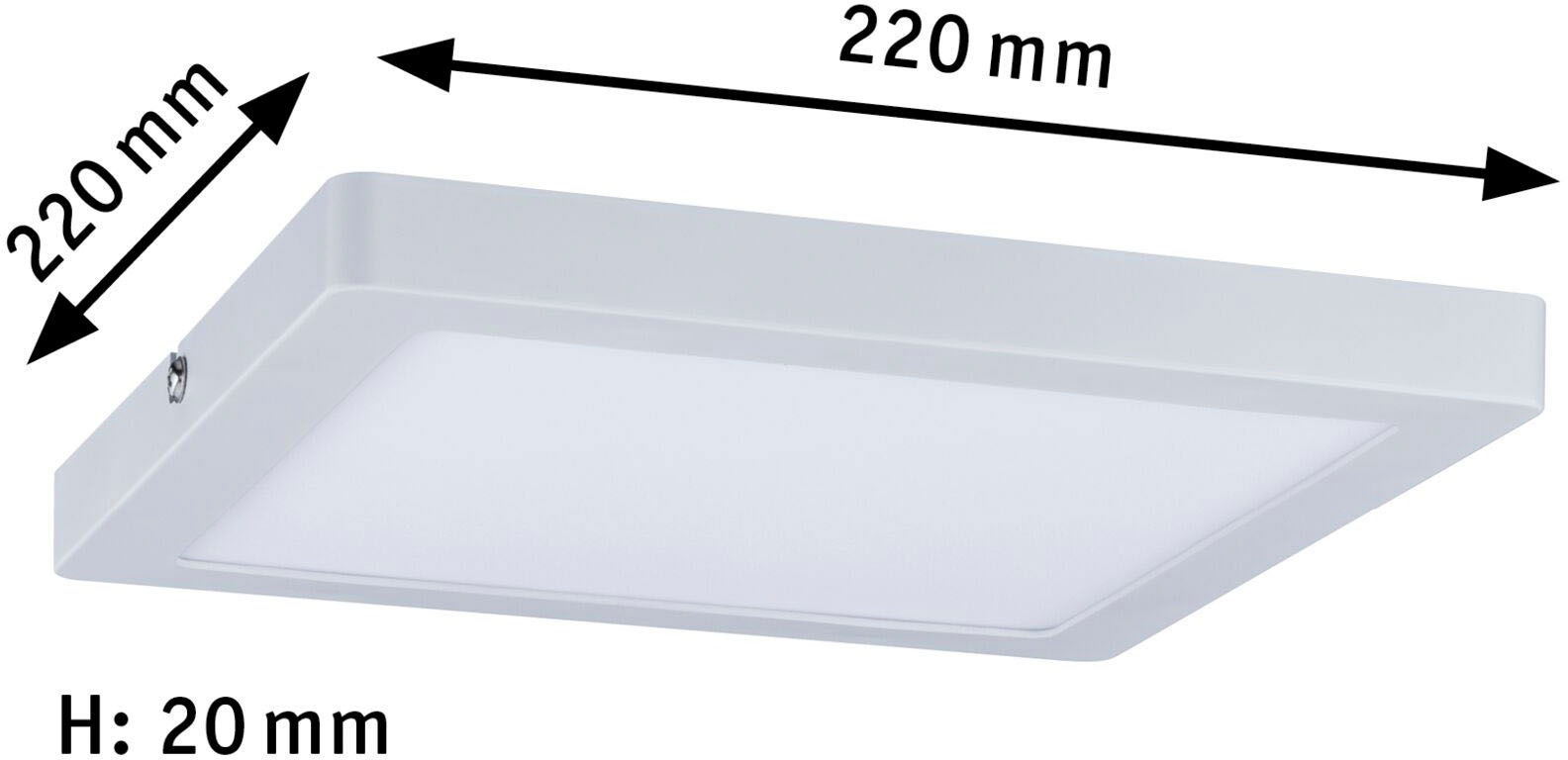 Paulmann LED Panel »Atria eckig 220x220mm 14W 4.000K«, 1 flammig, Atria eckig 220x220mm 14W 4.000K matt
