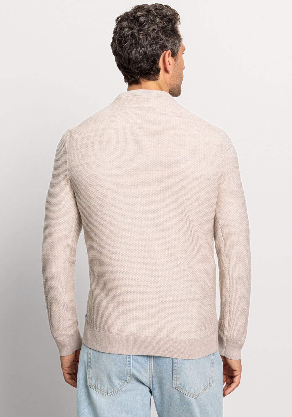 OLYMP Rundhalspullover »OLYMP Strick Casual«, mit effektvoller Strickstruktur in leichter Two-Tone-Optik