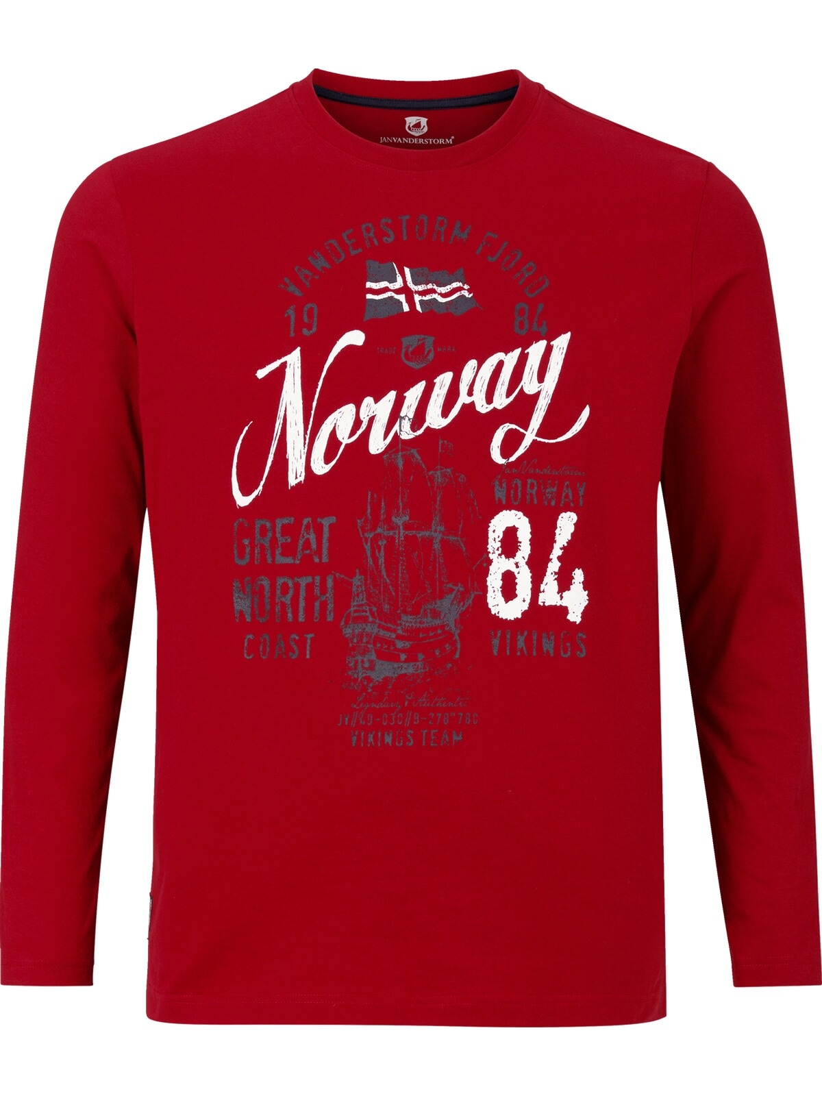 Jan Vanderstorm Rundhalsshirt »Langarmshirt NIELSON«, (1 tlg.), im bequemen Comfort Fit