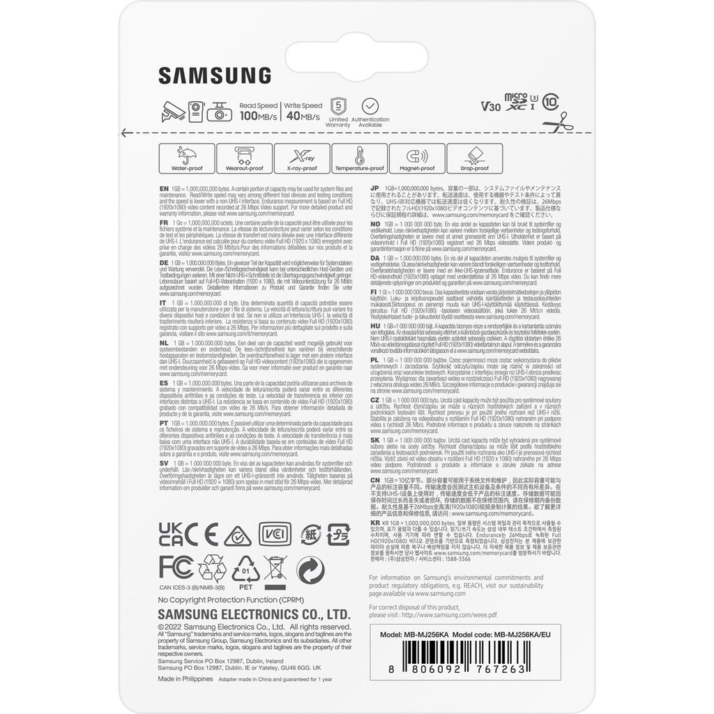 Samsung Speicherkarte »microSD PRO Endurance«, (Class 10 100 MB/s Lesegeschwindigkeit)