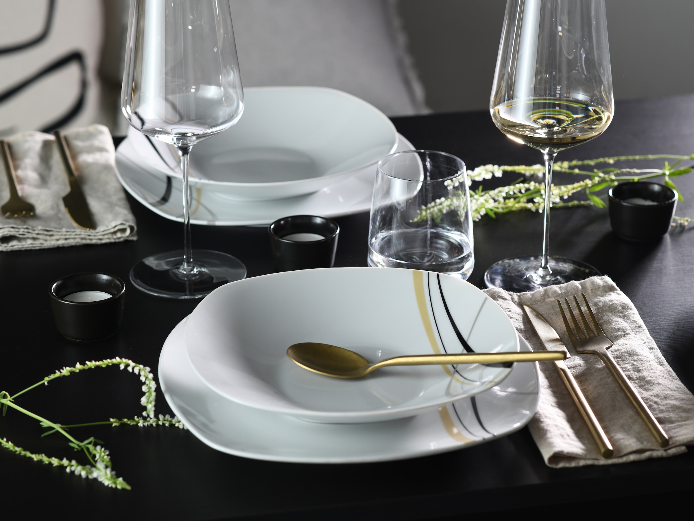 CreaTable Teller-Set »Square City Line, Teller Set 18-tlg« Moderner Urban Style