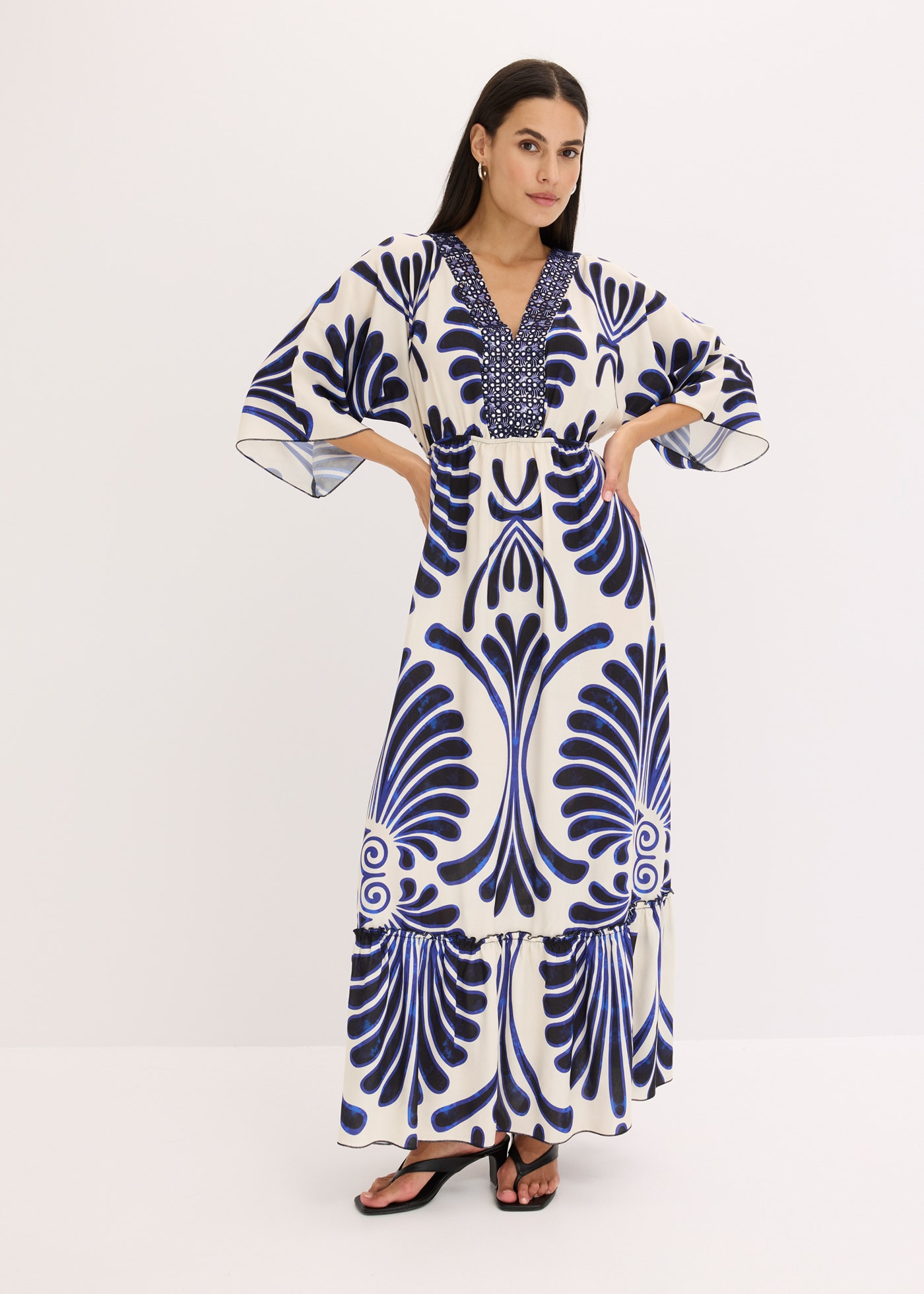 bonprix Maxikleid 1 tlg. für Frühling und Sommer, aus Viskose, Oversize Passform, mit Druck