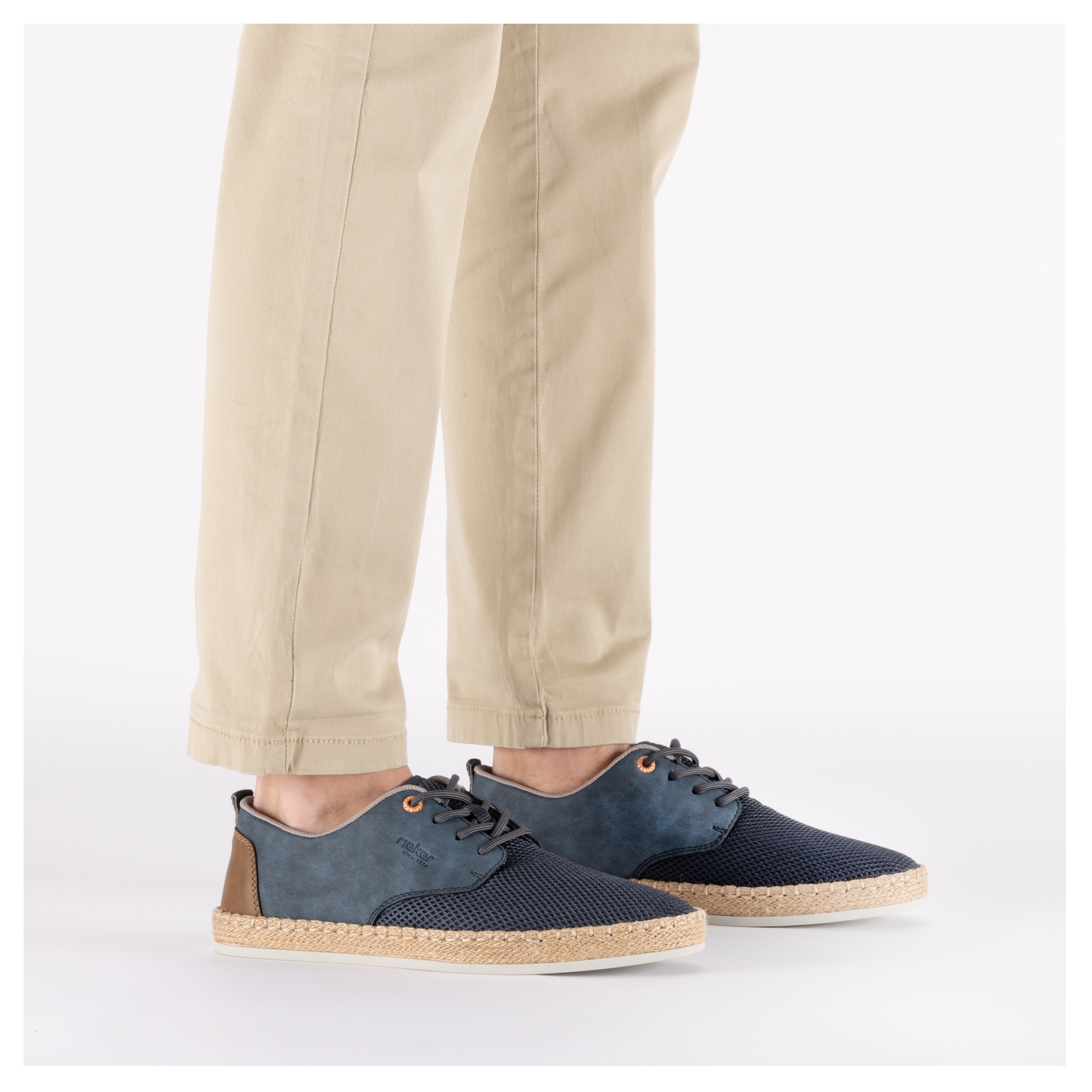 Rieker Schnürschuh  Halbschuh, Sneaker, Schnürer mit Bastumrahmung an der Laufsohle