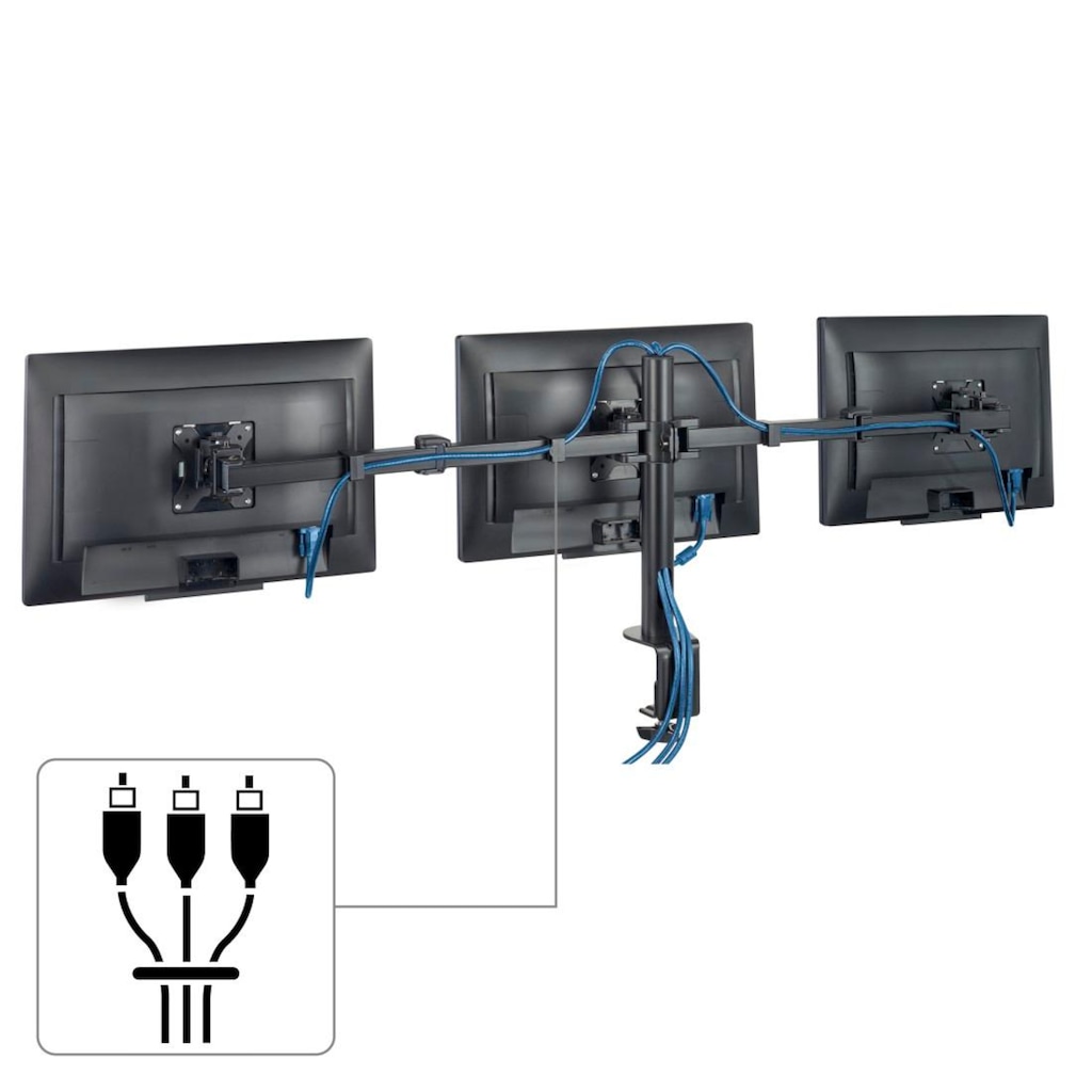 Hama Monitor-Halterung »Bildschirm Halterung, 33-69cm(13"-27") 3 Monitore«, bis 69 cm Zoll