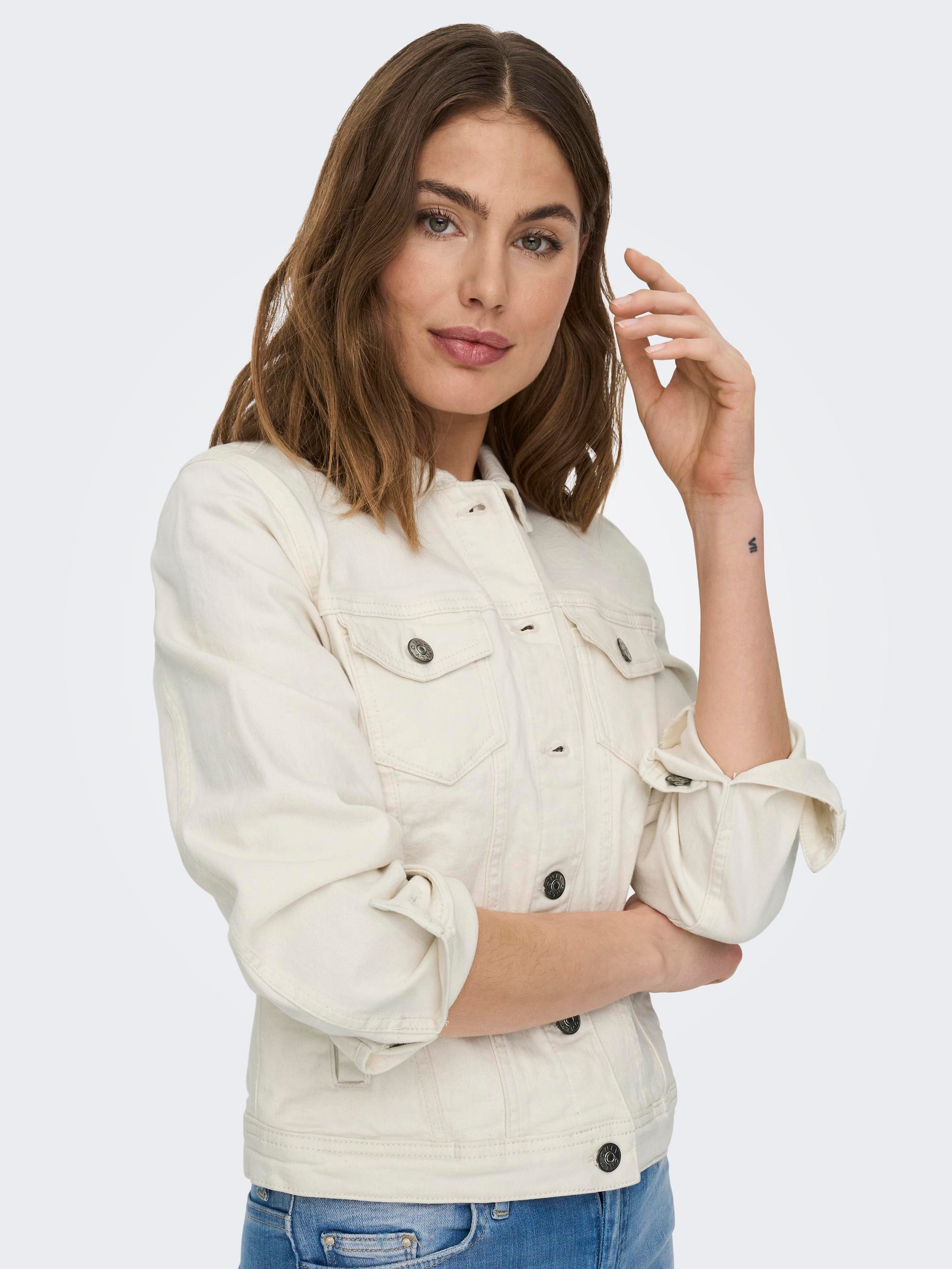 ONLY Jeansjacke »ONLTIA DNM JACKET COL PIM NOOS«, in kurzer Form
