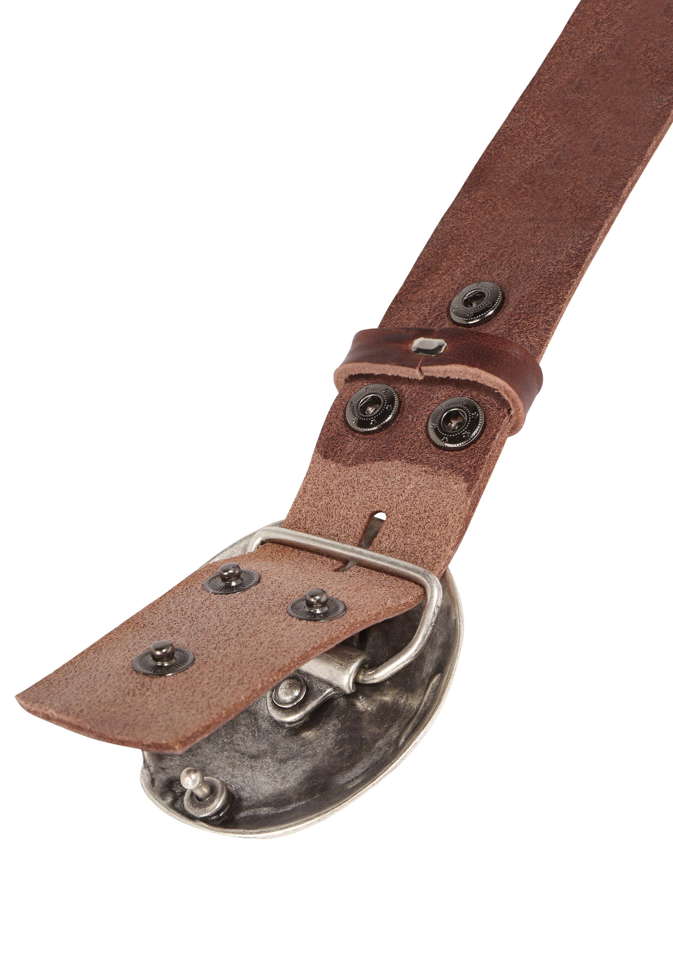 Rettungsring Gürtel Ledergürtel mit austauschbarer Schließe »Muschel Rund Silber«