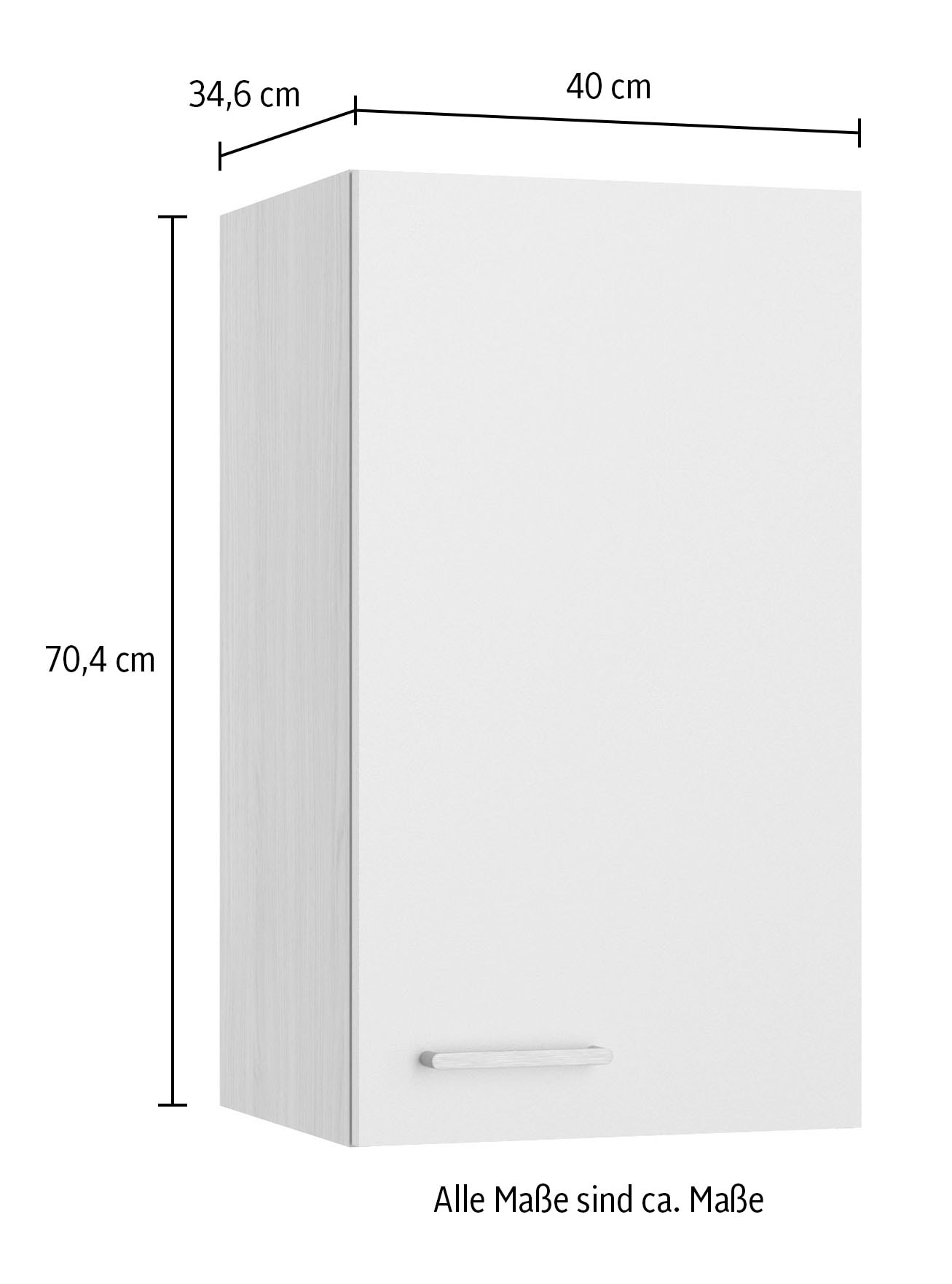 KOCHSTATION Hängeschrank »KS-Lucy« Breite 40 cm, mit 1 Tür, 2 Einlegeböden, Soft-Close