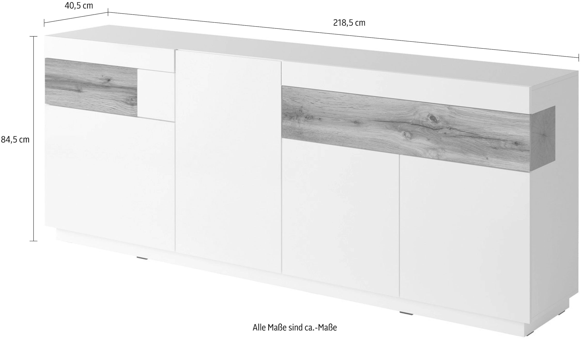 OTTO home Sideboard »SILKE« Breite 218, 5 cm