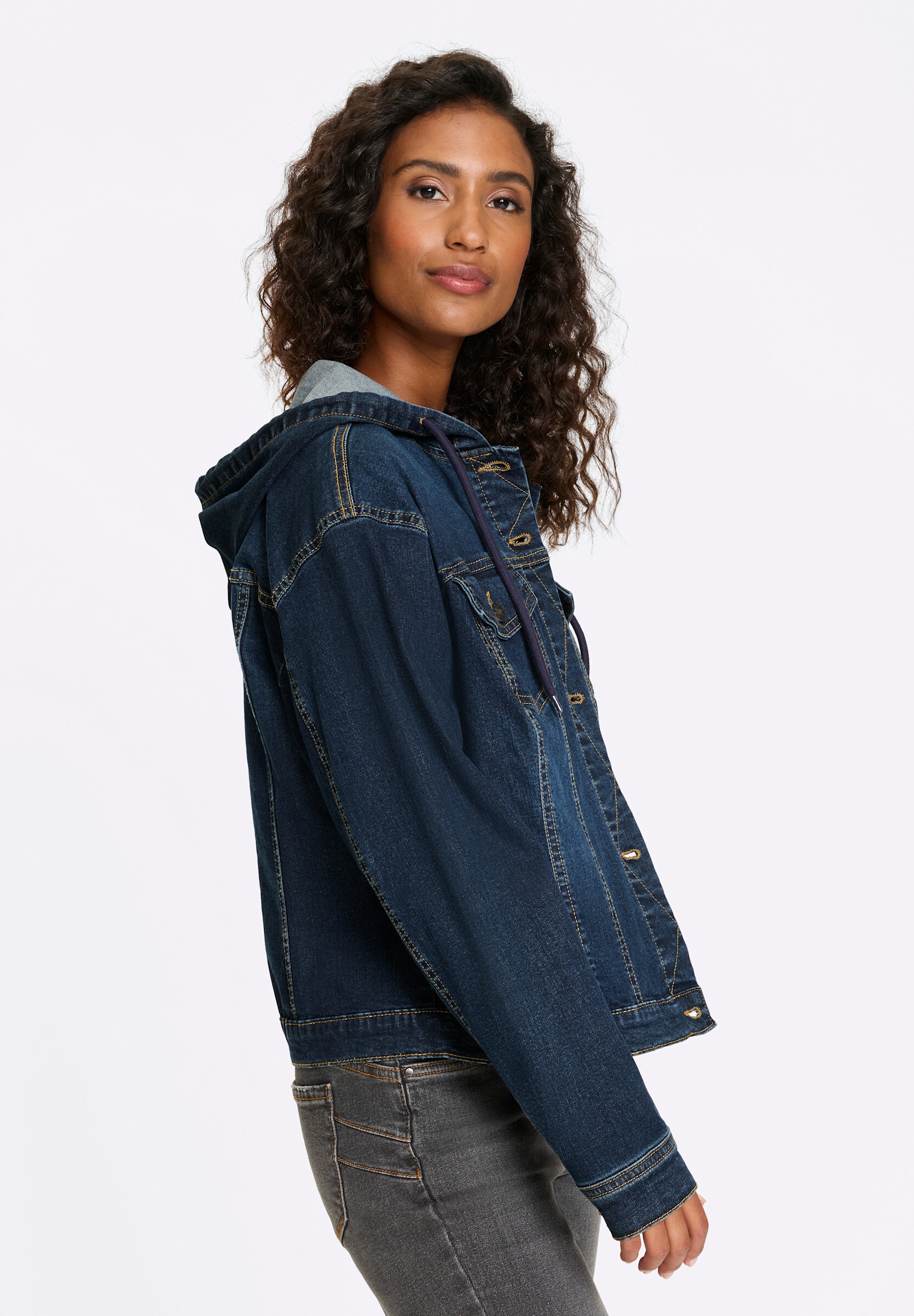 heine Jeansblazer »Jeans-Jacke Jeansjacke mit Kapuze«