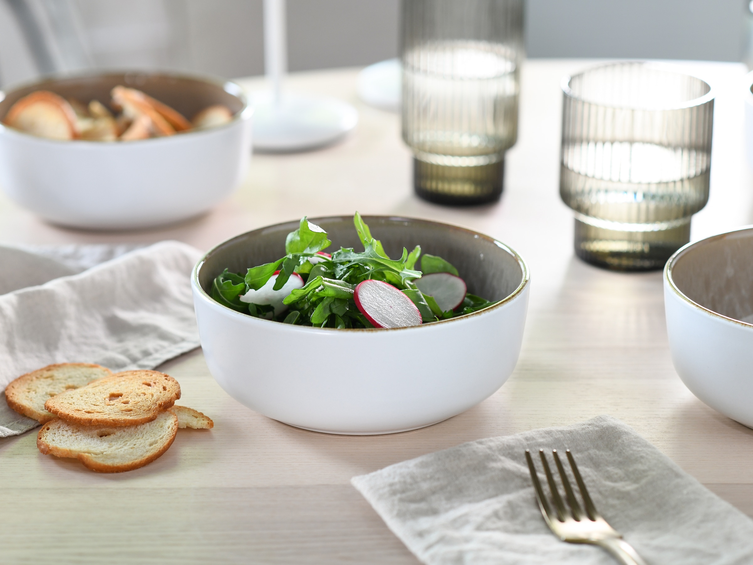 OTTO home Müslischale »modernes Schüssel-Set Novalee, Geschirr-Set, Bowl« 6 Stk. aus Steinzeug hohe Haltbarkeit, spülmaschinen- & mikrowellengeeignet, Reaktivglasur