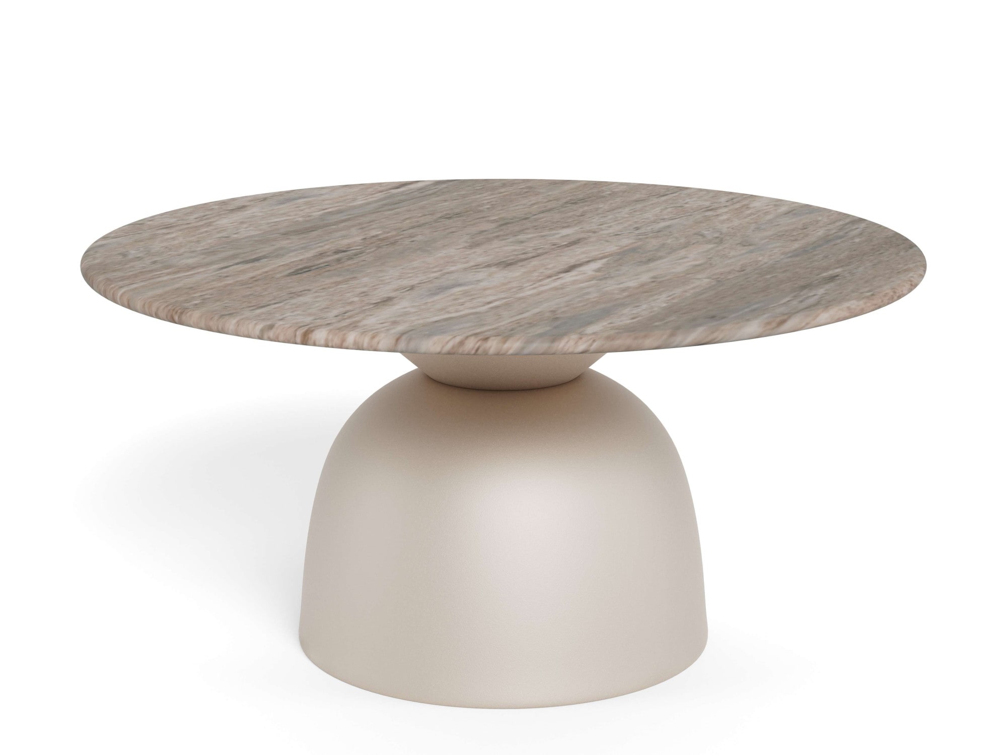 ACTONA GROUP Couchtisch »Ferrol Beistelltisch– stilvoll & modern mit eleganter Marmorplatte« Rund. Grauer Toronto Marmor, raues Stahlgestell, grau. Ø: 80 cm