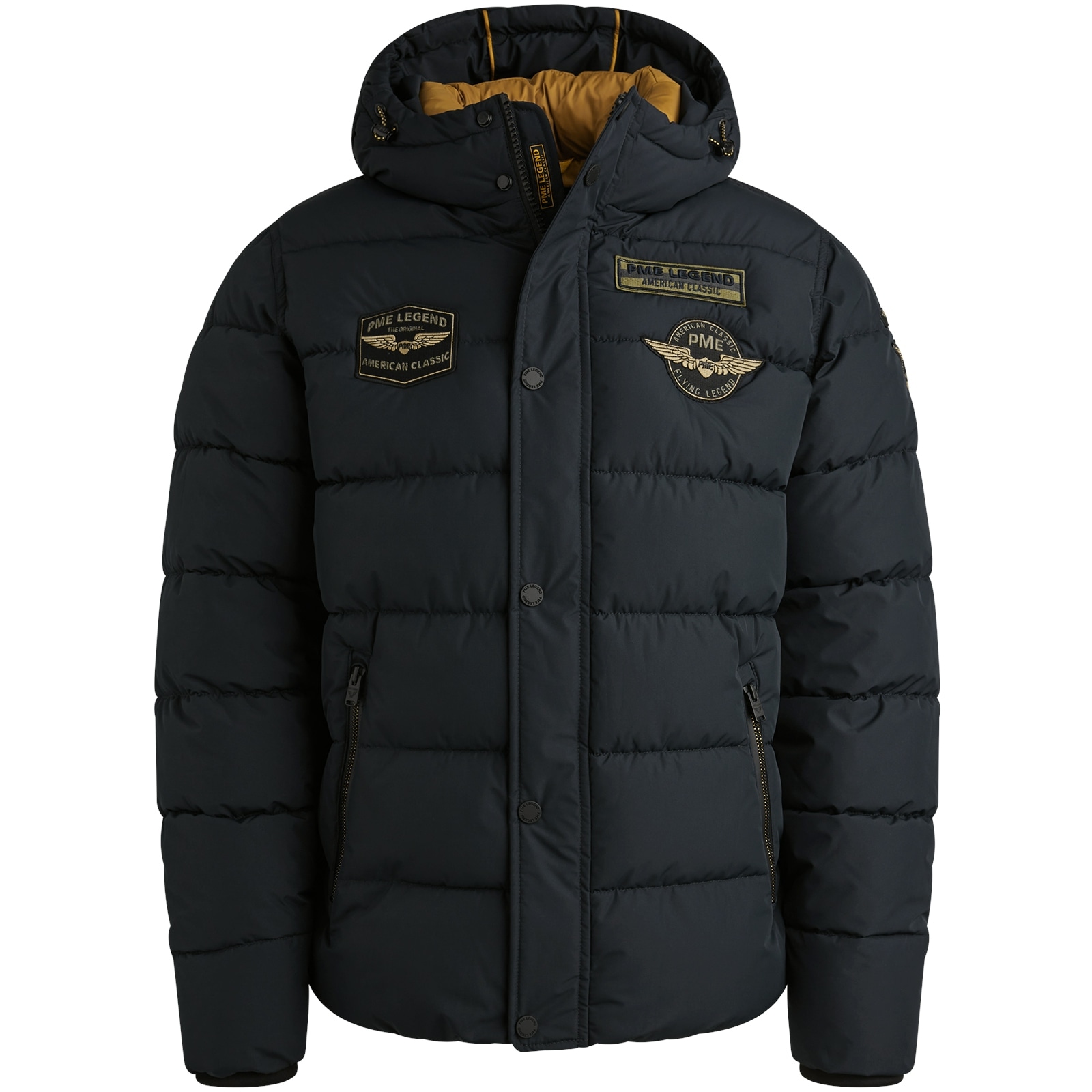 PME LEGEND Steppjacke mit Kapuze mit Kapuze und Logo-Badges