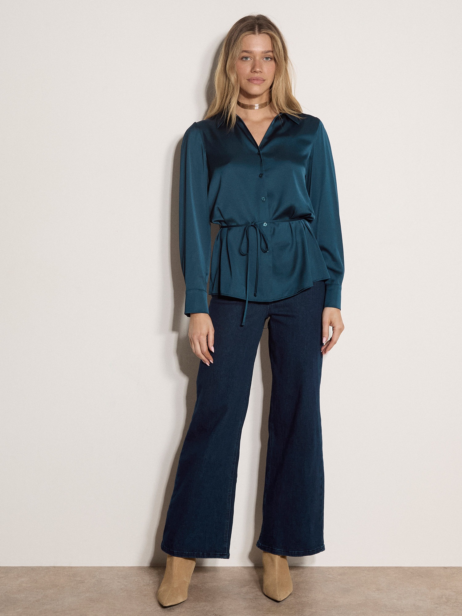 Apricot Klassische Bluse »Weiches Satinhemd« mit Knopfleiste