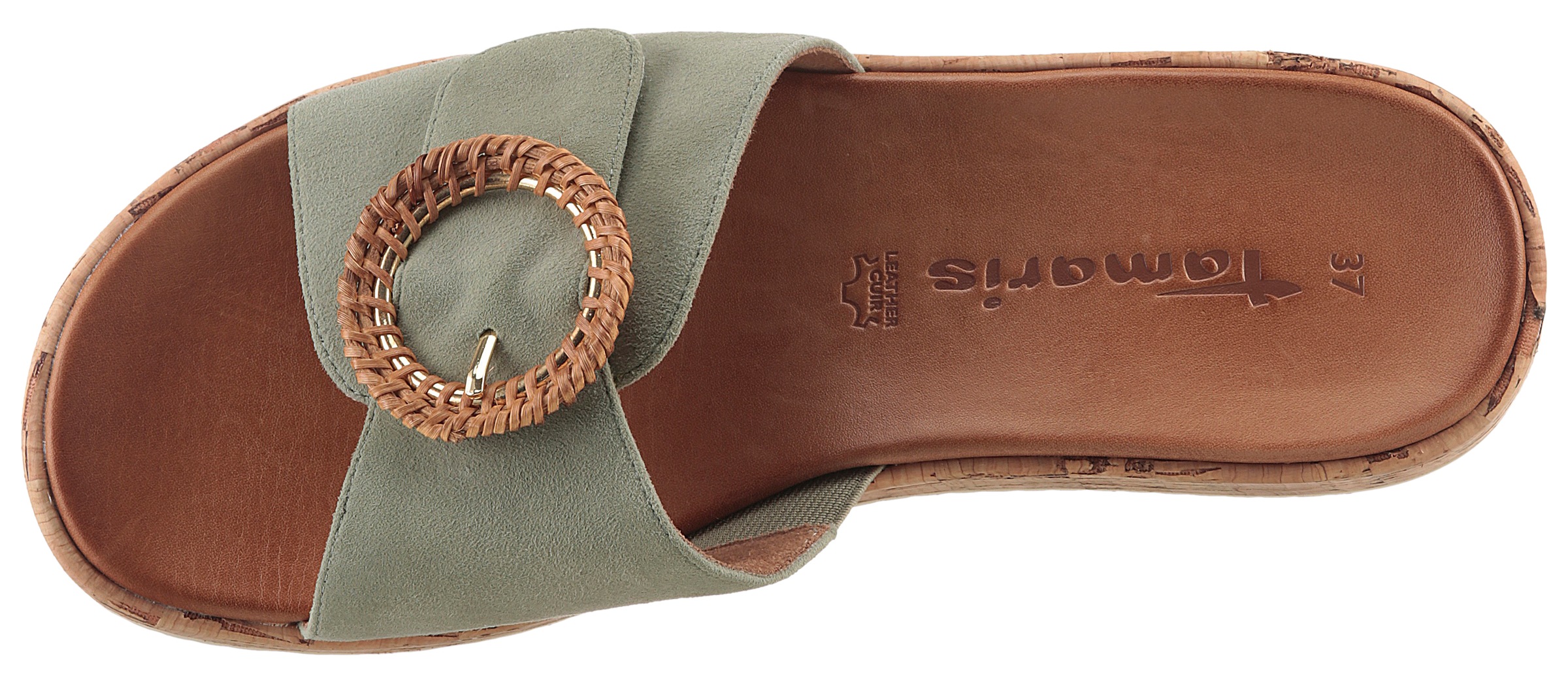 Tamaris Pantolette  , Keilabsatz, Sommerschuh, Schlupfschuh mit hübscher Zierschnalle