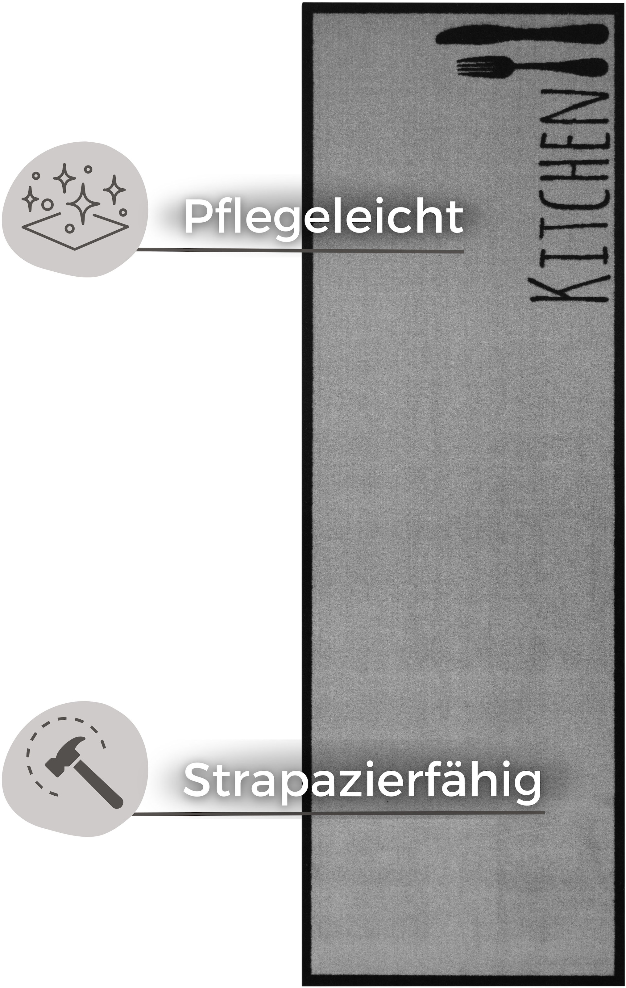 HANSE Home Küchenläufer »Cutlery«, rechteckig, 5 mm Höhe, Läufer, Rutschfest, Küchenteppich, Küche, Teppich, Pflegeleicht