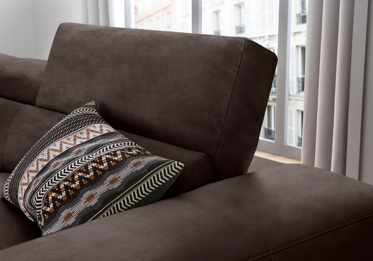 W.SCHILLIG Ecksofa »piedroo, Designsofa mit tollem Sitzkomfort, bequem und elegant, L-Form«, Kopfteilverstellung, wahlweise mit Sitztiefenverstellung, Breite 303cm