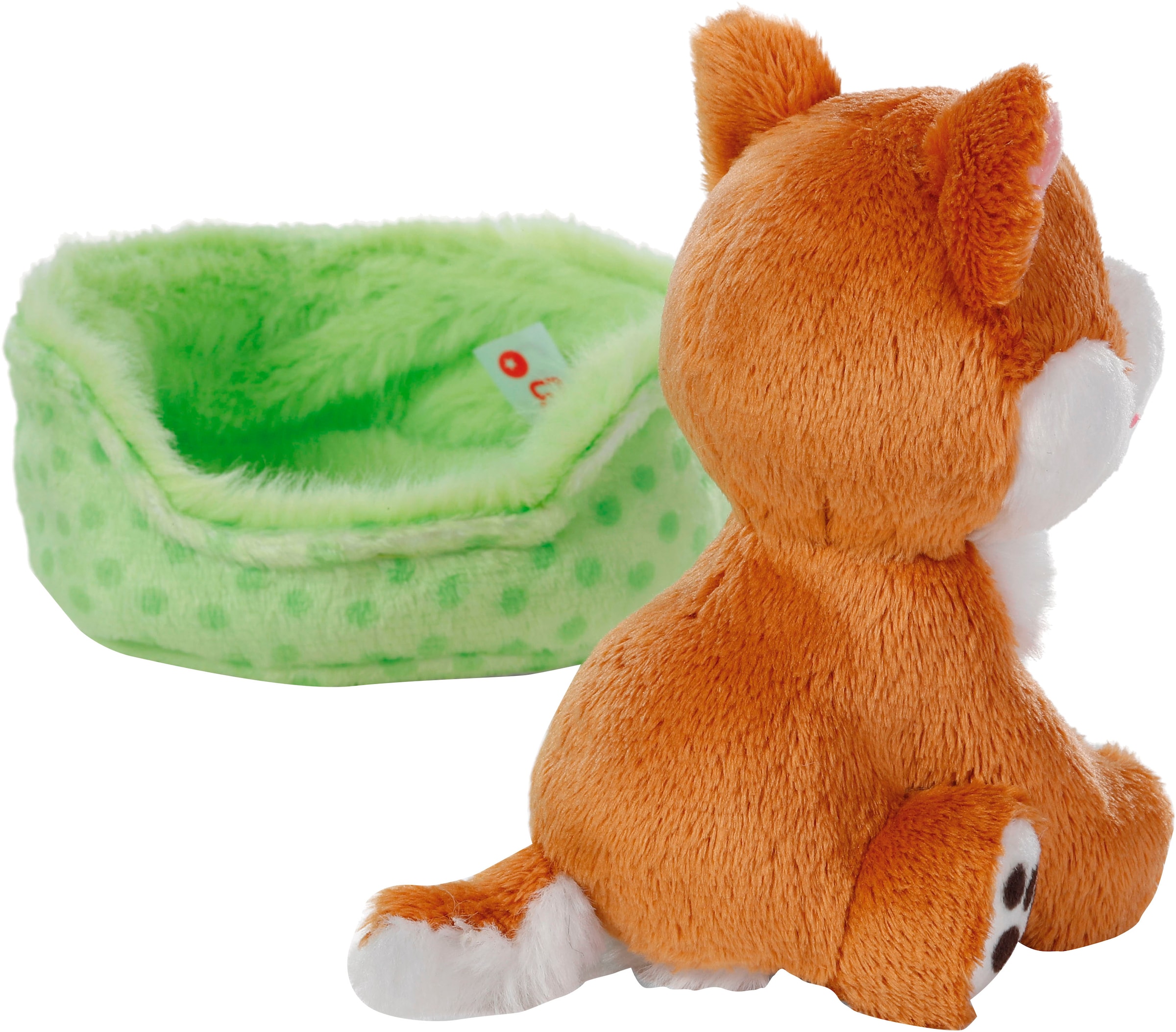 Nici Kuscheltier »Little Paws , Hund Shiba Inu, 12 cm, im Körbchen grün«