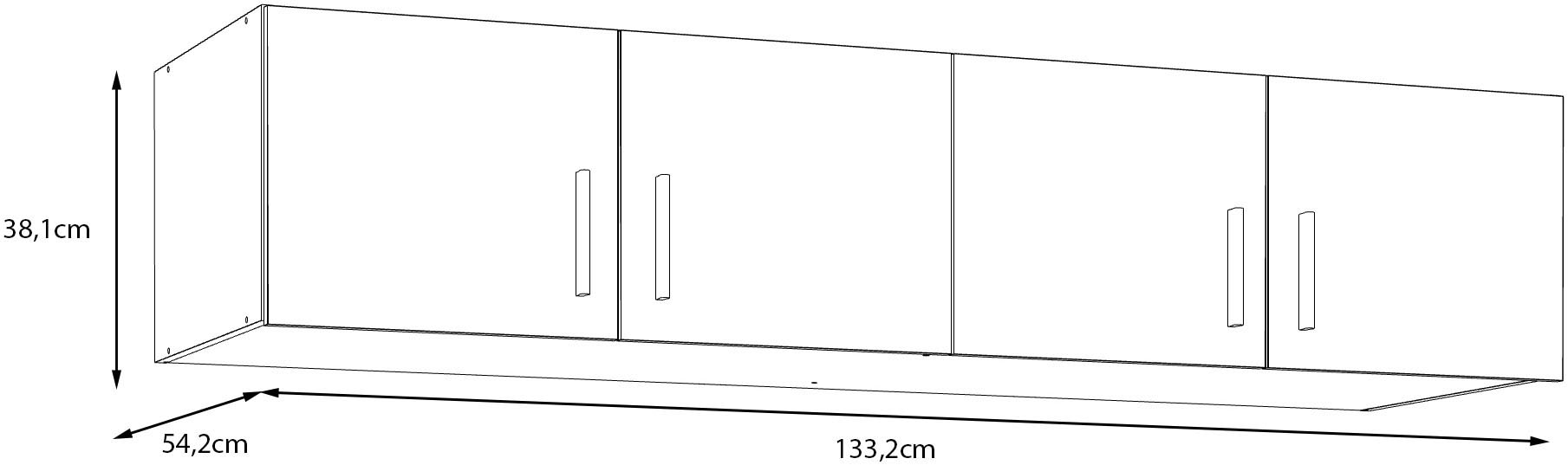 FORTE Schrankaufsatz Schrankaufsatz, Stauraum, 4 Türen, Raumnutzung