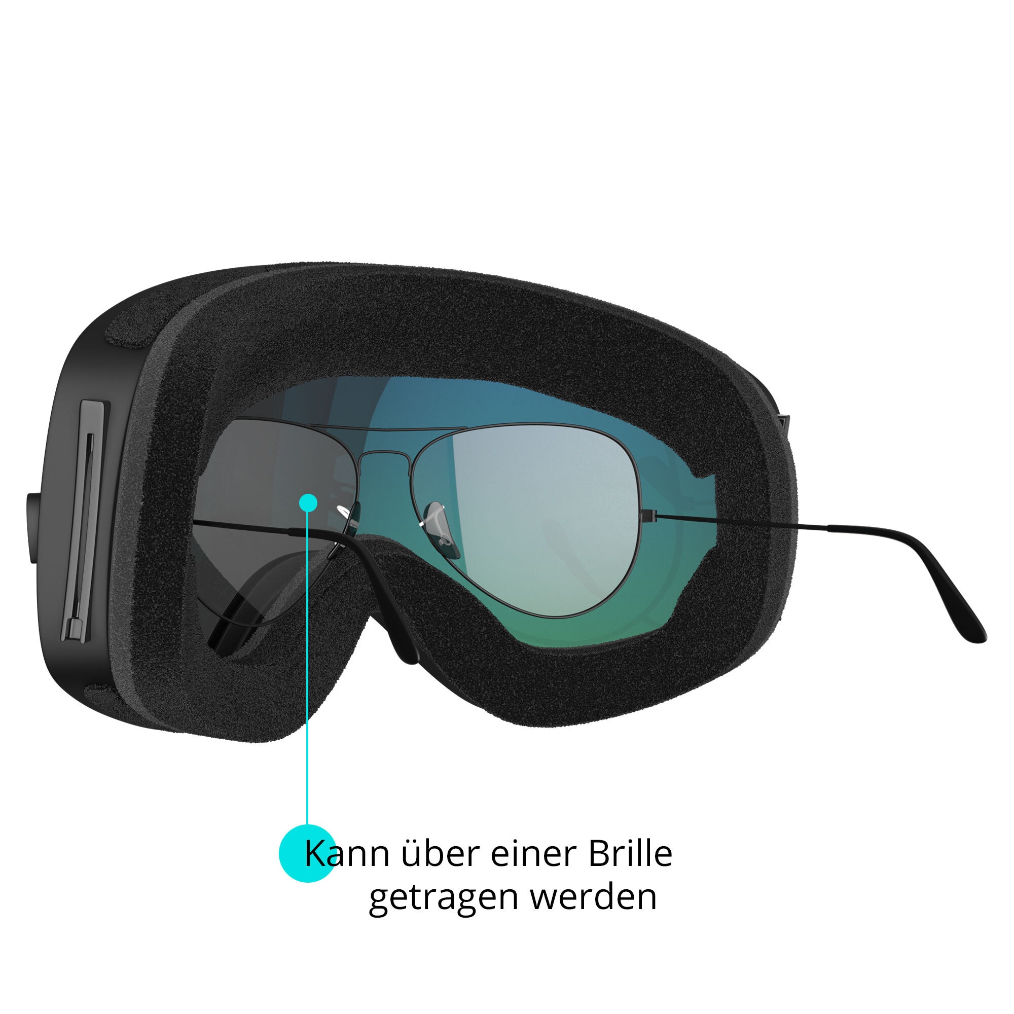 YEAZ Snowboardbrille »Ski- Snowboardbrille ohne Rahmen silber verspiegelt XTRM-SUMMIT«