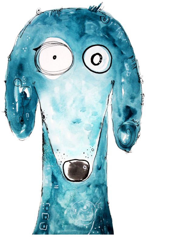 Wall-Art Wandtattoo »Lebensfreude Hund Tobi Blau«, (1 St.), selbstklebend,  entfernbar auf Rechnung kaufen