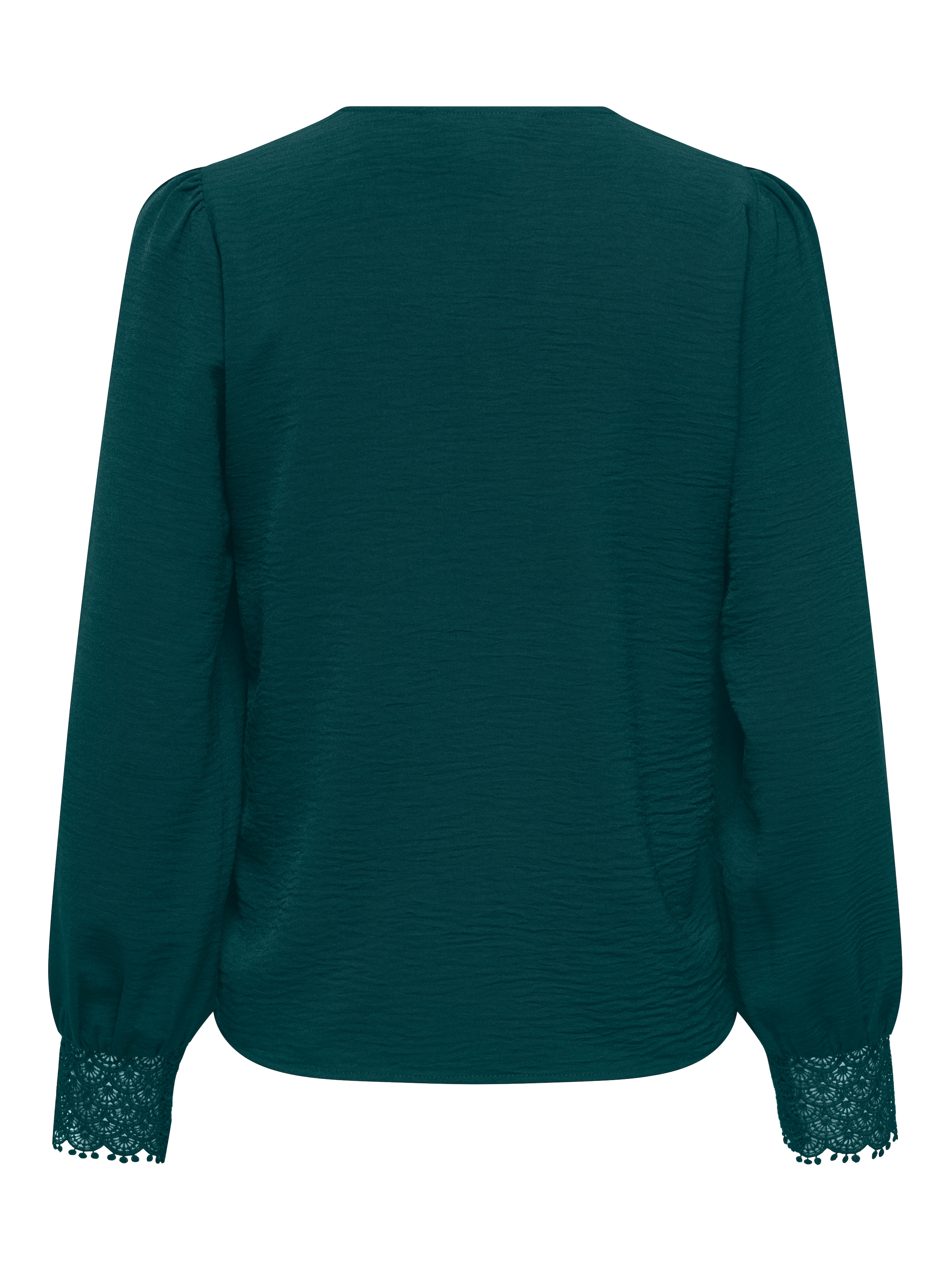 ONLY Langarmbluse »ONLCERENA METTE L/S LACE VNECK TOP WVN« Kunstfaser, regular fit, V-Ausschnitt