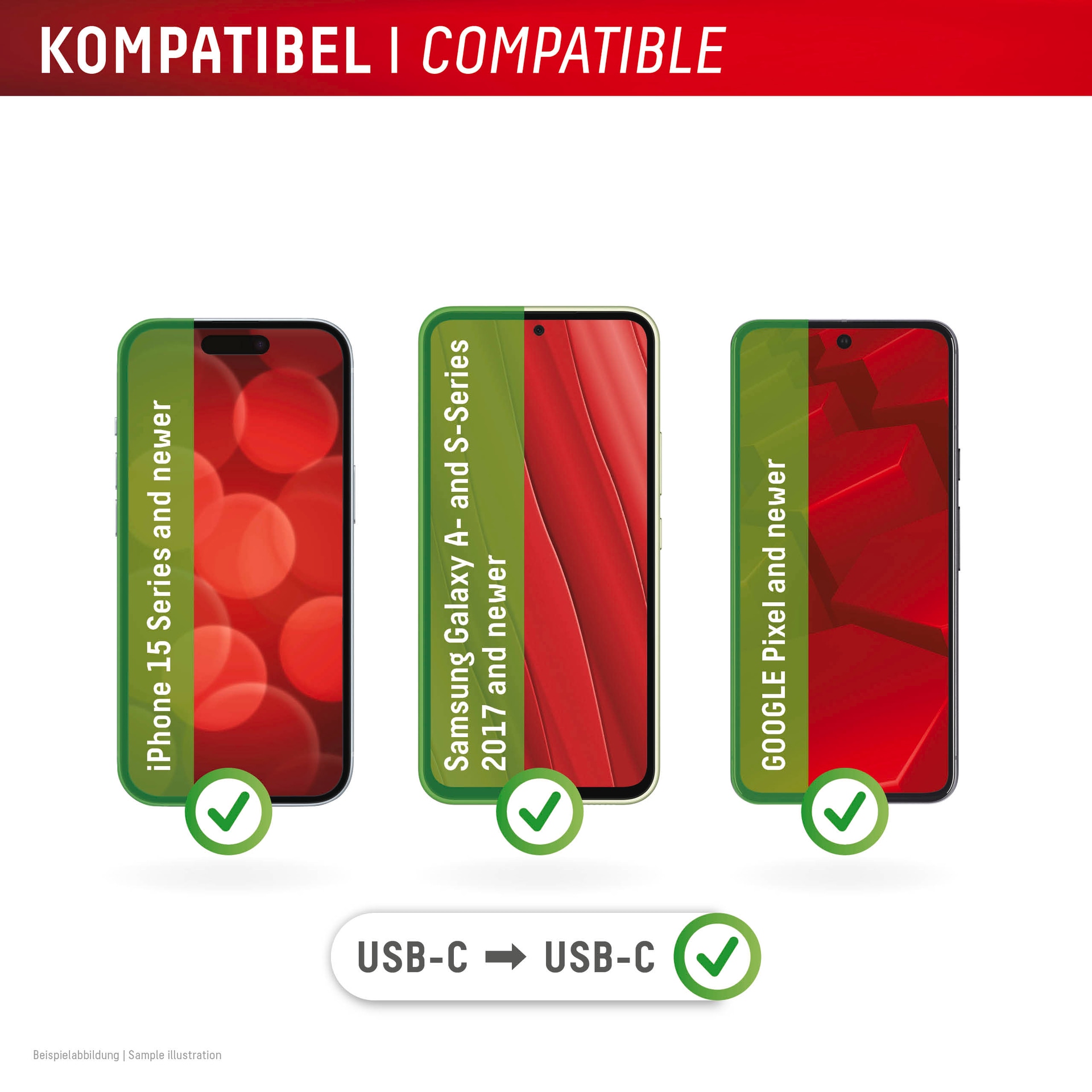 Displex USB-Kabel »Phone-to-Phone Notfall-Lader« USB-C 15 cm 1x Mini Notfall-Lader (3,5cm) 1x Flex Notfall-Ladekabel (15cm)