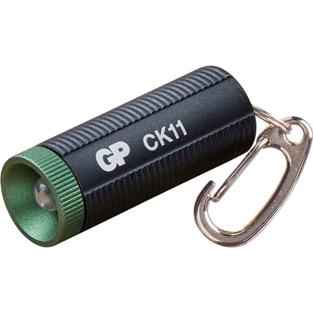 GP Batteries Taschenlampe »GP Discovery CK11, LED Schlüsselbund«, GP Taschenlampe, 10 Lumen, inkl. 4x LR41 Batterie, robustes Metallgehäuse, IPX4, Leuchtzeit 5h, Leuchtweite 20m