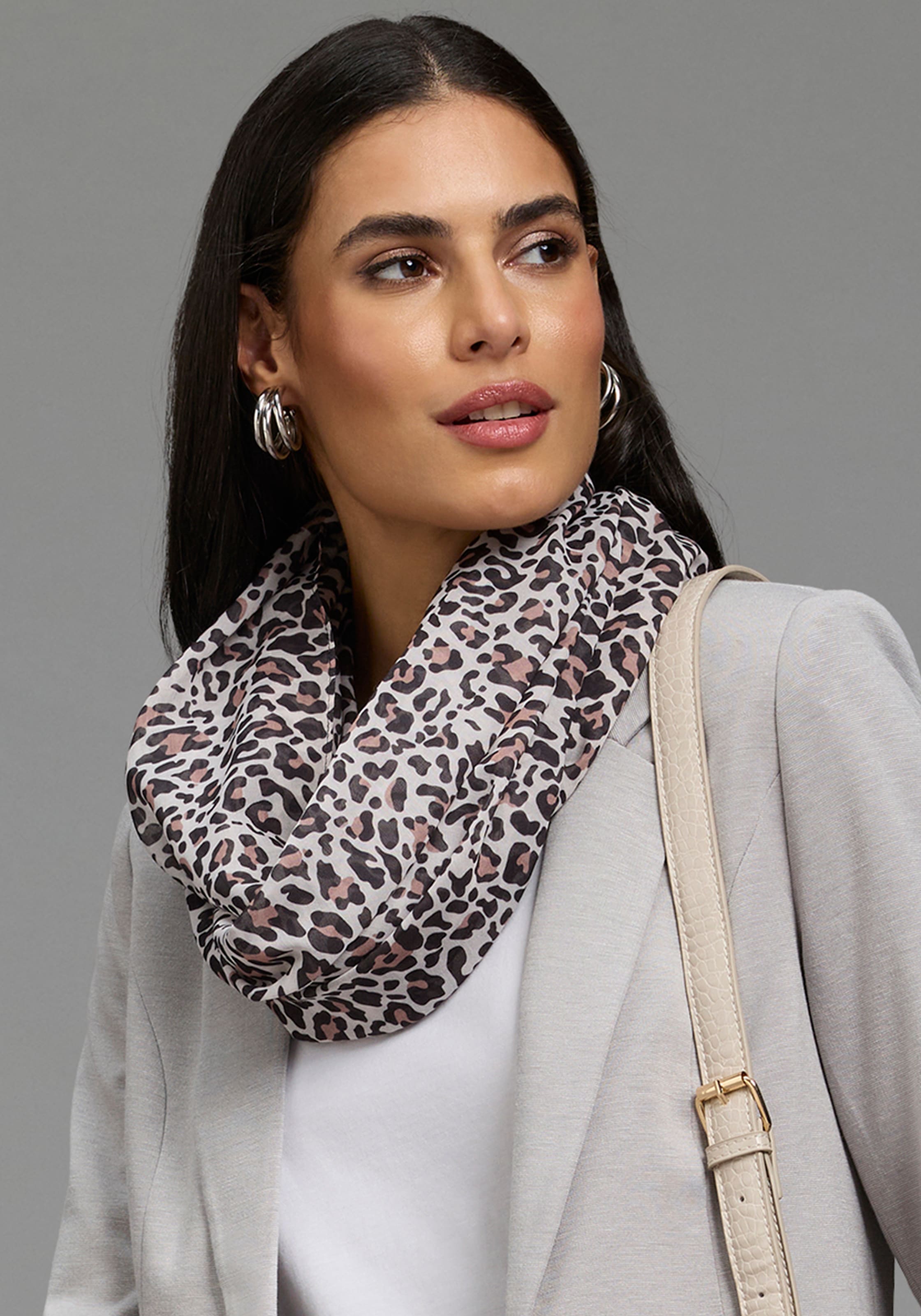 Laura Scott Loop mit Animalmuster, für Herbst- und Wintermode, einlagig, glänzend