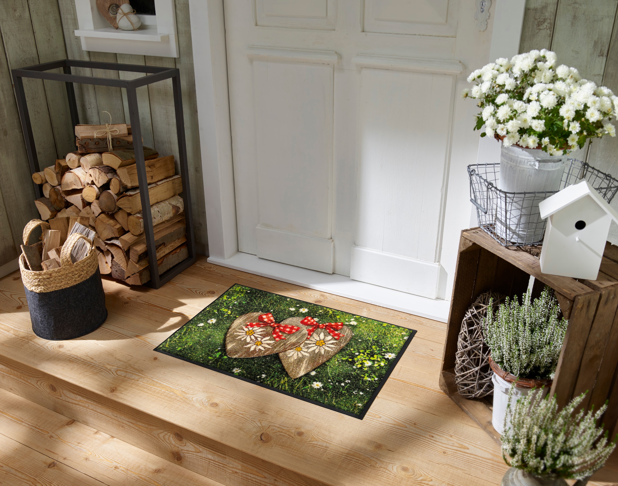 wash+dry by Kleen-Tex Fußmatte »Heimatliebe« rechteckig 7 mm Höhe waschbar und trocknergeeignet