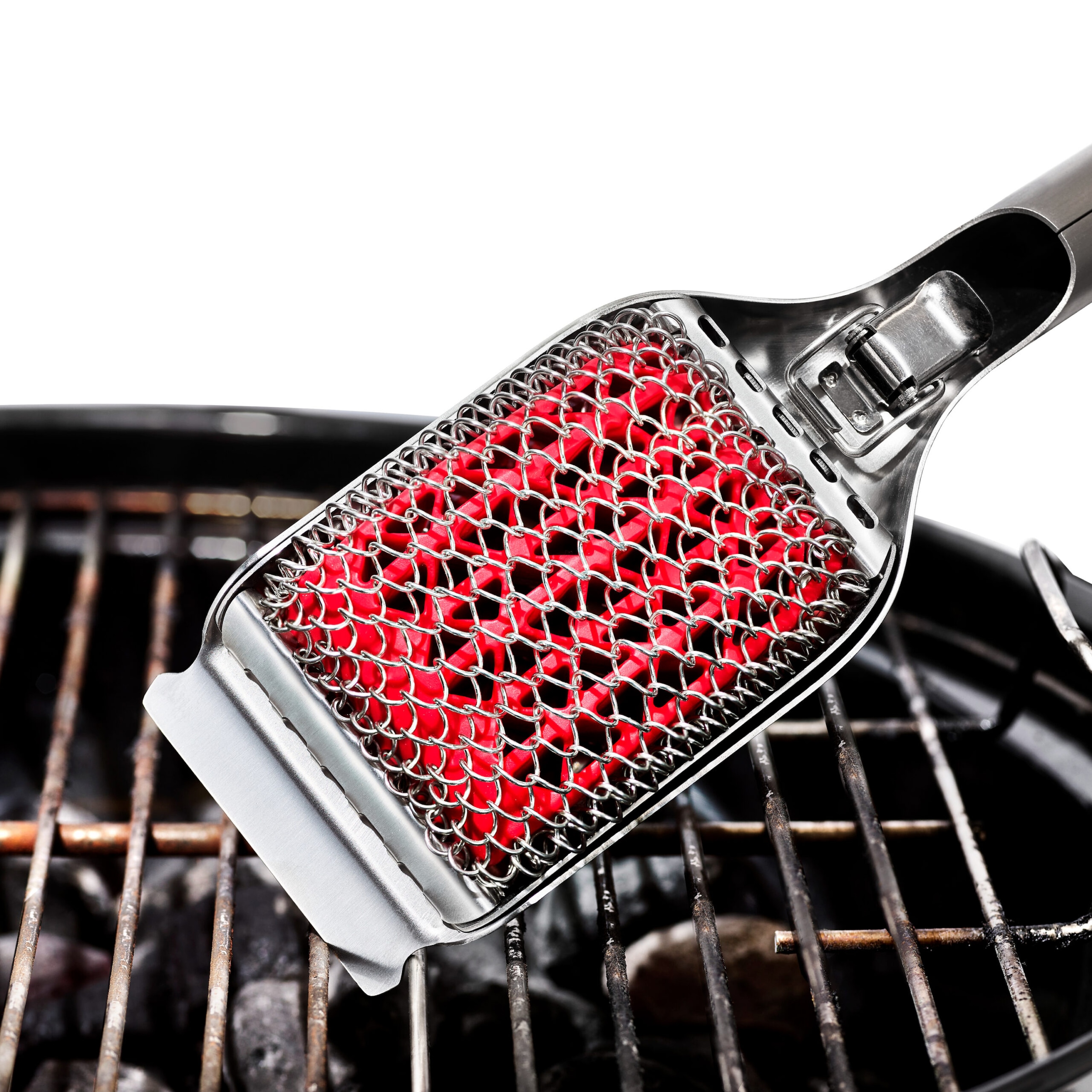 OXO Good Grips Grillbürste »Hot Clean«, aus Edelstahl, langlebige Edelstahlspulen mit flexiblem Silikon