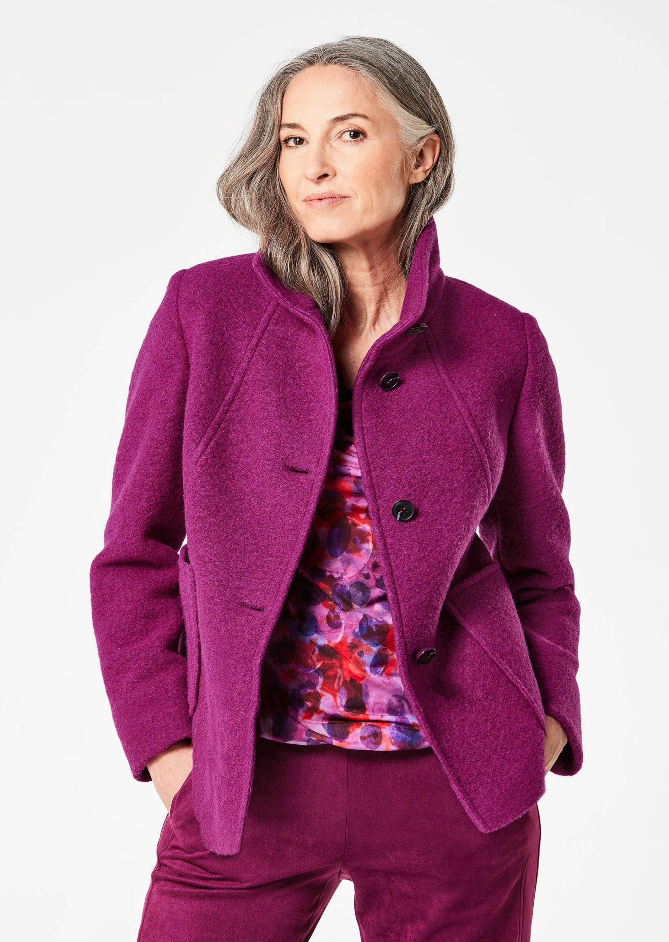 GOLDNER Wolljacke »Kurzgröße Elegante Kurzjacke mit Stehkragen« Stehkragen