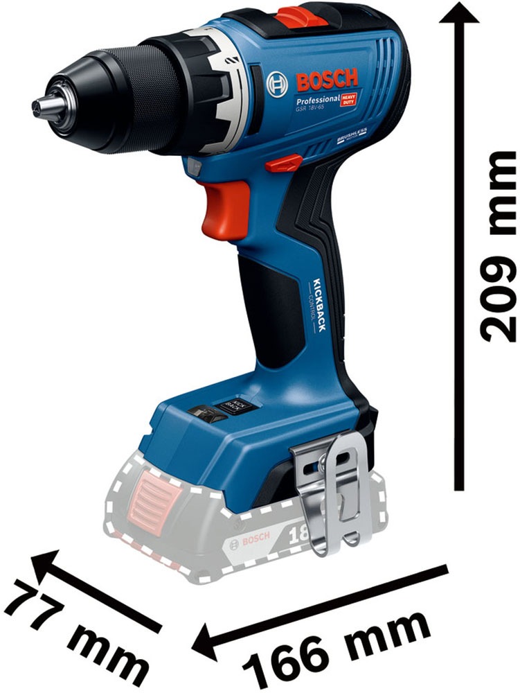 Bosch Professional Akku-Bohrschrauber »»GSR 18V-65««, Inkl. 2x Akku ProCORE 18V 4,0Ah, in L-BOXX -Koffer