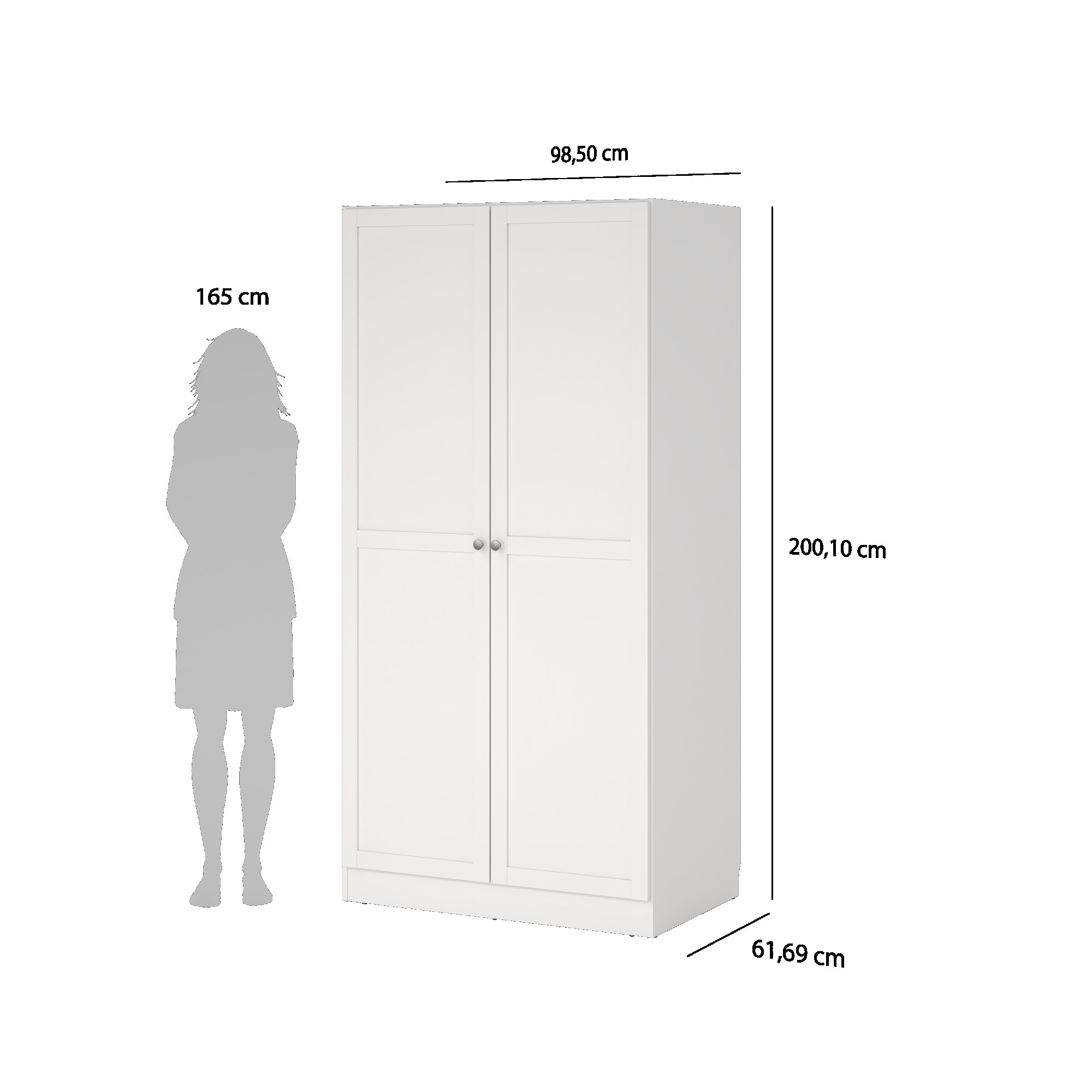 Home affaire Kleiderschrank »Billund, skandinavischen Design & viel Stauraum, 2 Breiten 145/195 cm« Viel Stauraum mit Böden & Kleiderstange, praktische Aufteilung