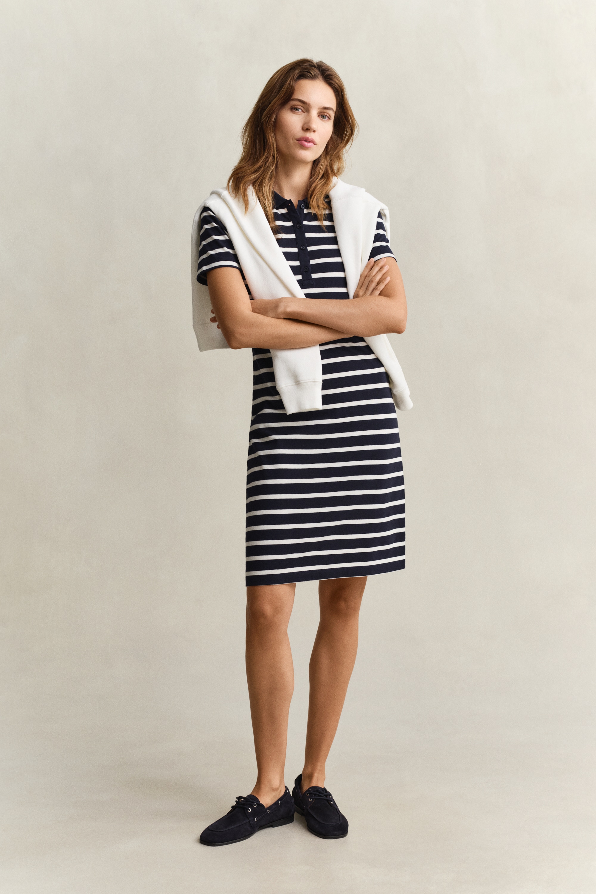 Gant Polokleid »SLIM STRIPED PIQUE POLO« Ohne Tasche Slim fit mit Polokragen