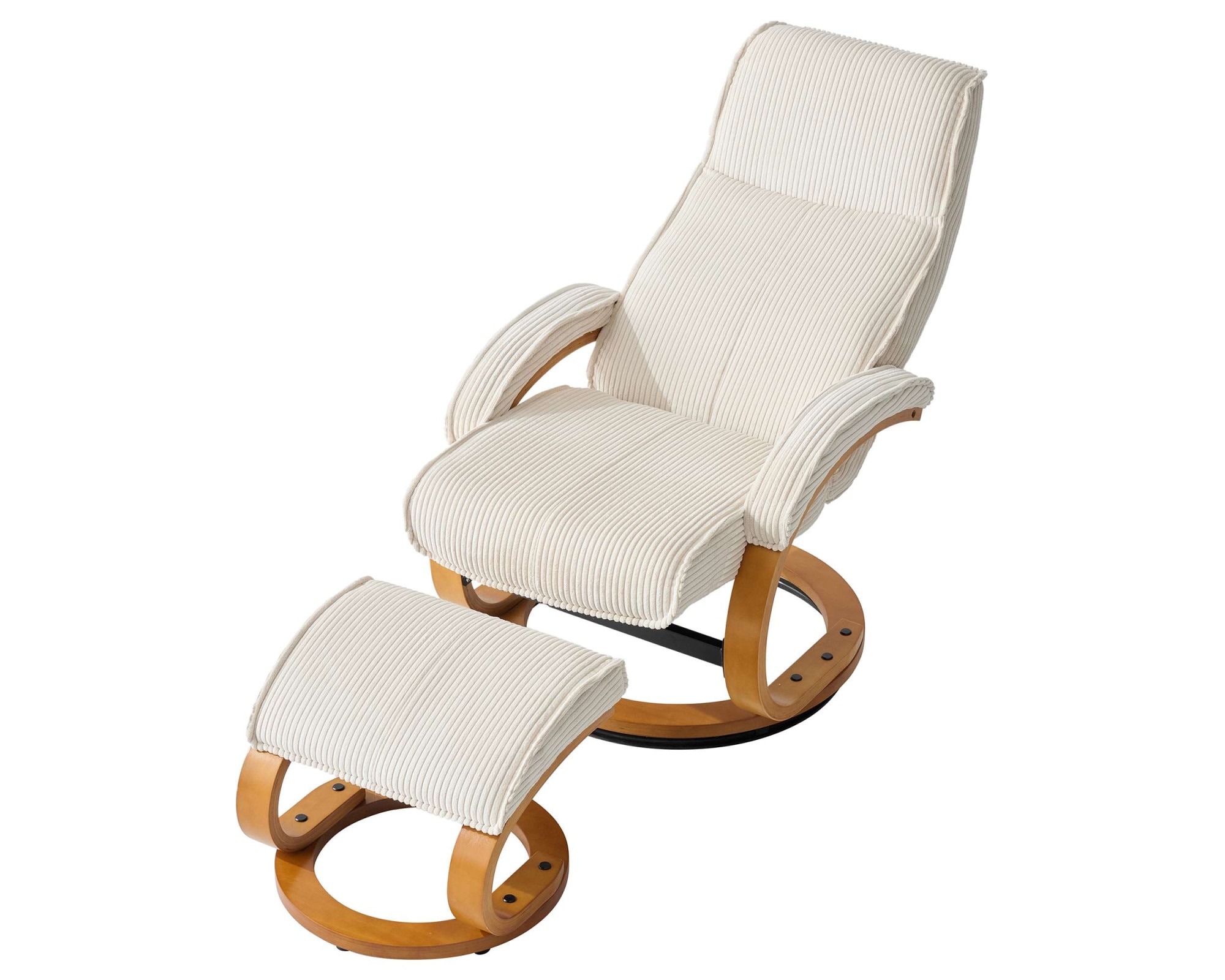 OTTO home Relaxsessel »mit Hocker PARIS neu: Cord - OTTO. Verlässliche Qualität.« bestehend aus Sessel und Hocker,  manuelle Relaxfunktion mit Drehfunktion, neu: Cord-Bezug