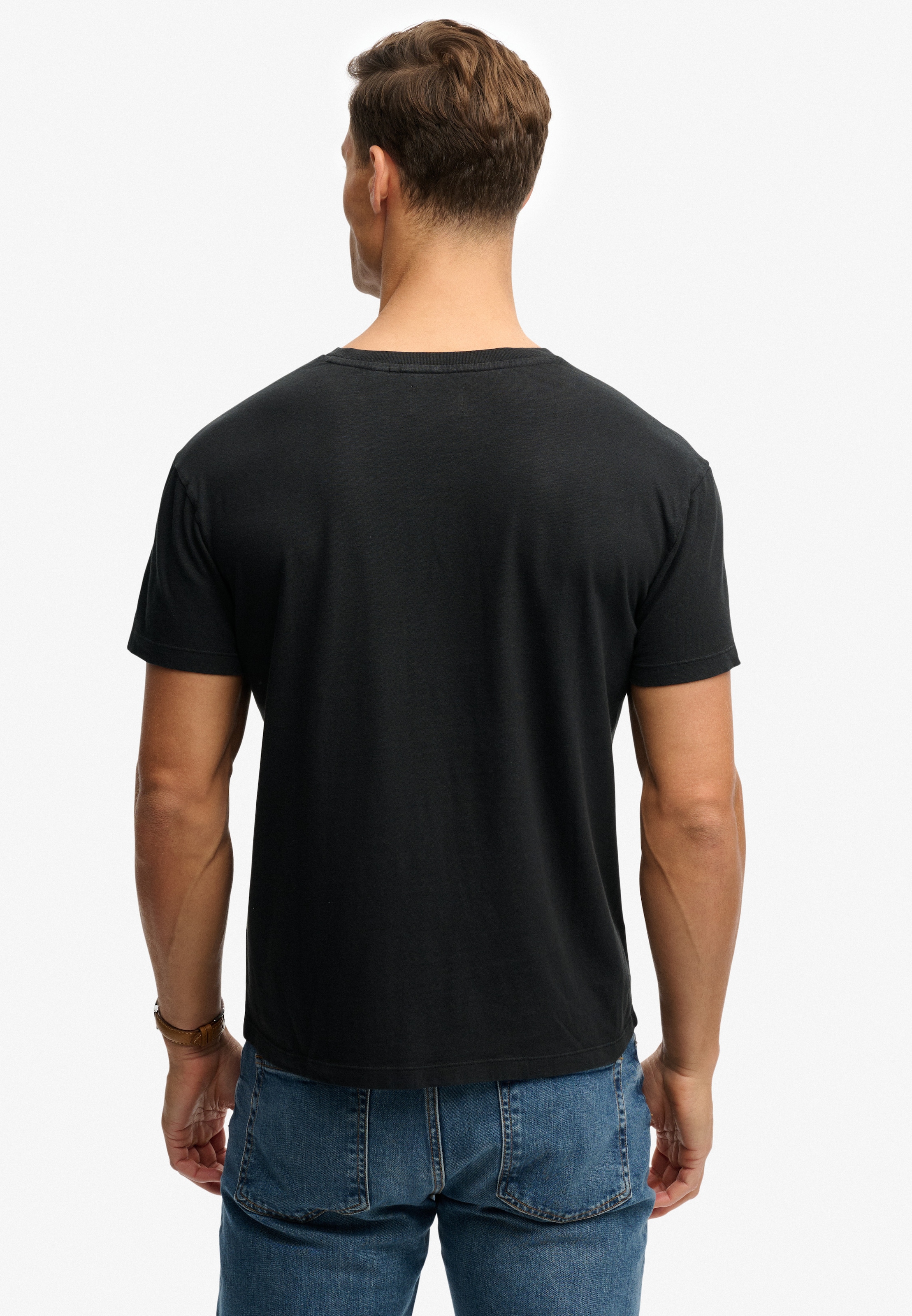 Superdry Rundhalsshirt »COTTON CLASSIC LINEN PKT TEE« aus tollem Baumwoll-Leinen-Mischgewebe