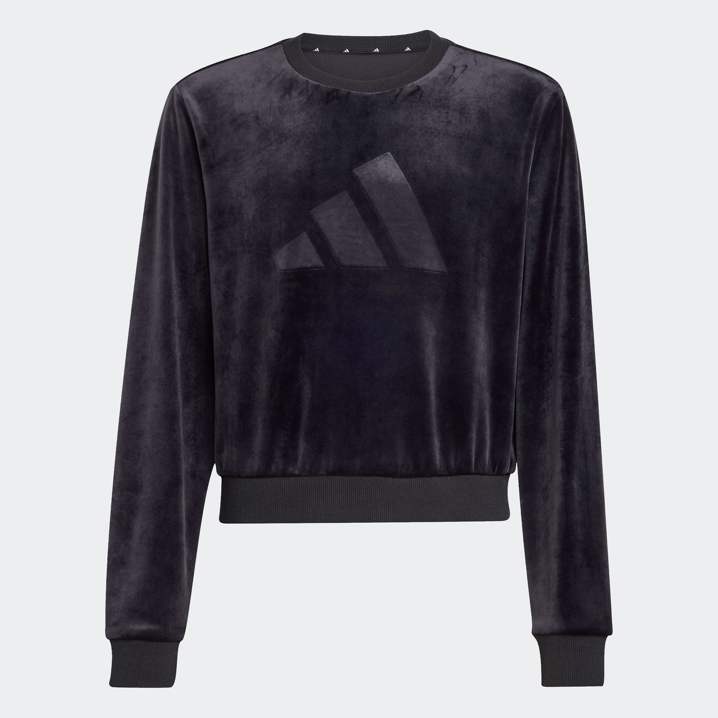 adidas Sportswear Sweatshirt »GIRL HOLIDAY BAUCHFREIES«, aus weichem Samt, bauchfreier Schnitt, Rundhalsausschnitt
