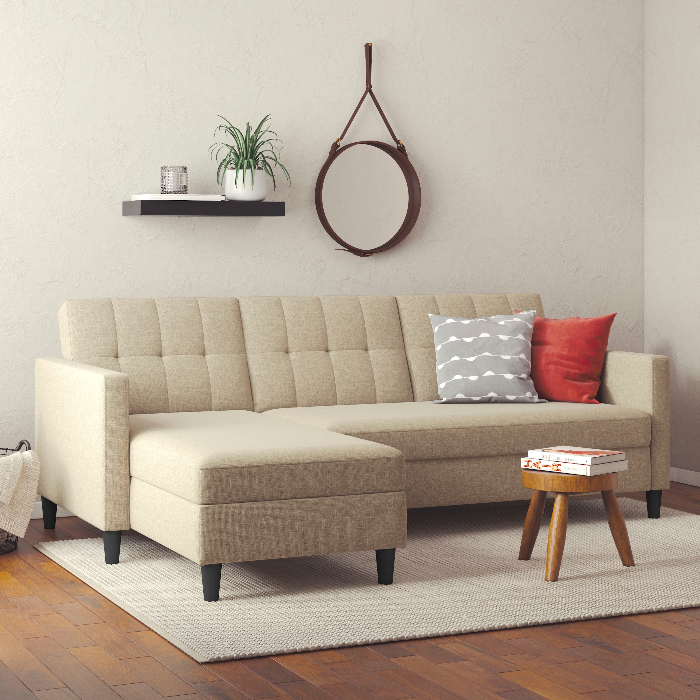 Dorel Home Ecksofa »Hartford II«, mit Bettfunktion und Stauraum, Recamiere beidseitig montierbar